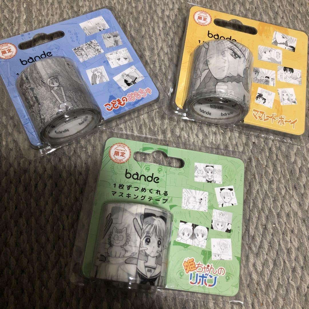 新品! りぼんbande 少女コミックマスキングテープ 3個セット