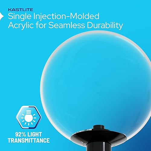 Miniatura 4 de KastLite Accesorio de iluminación combinado de poste de lámpara  Lente acrílica transparente de 16 pulgadas con clips de ala negra  Se adapta a