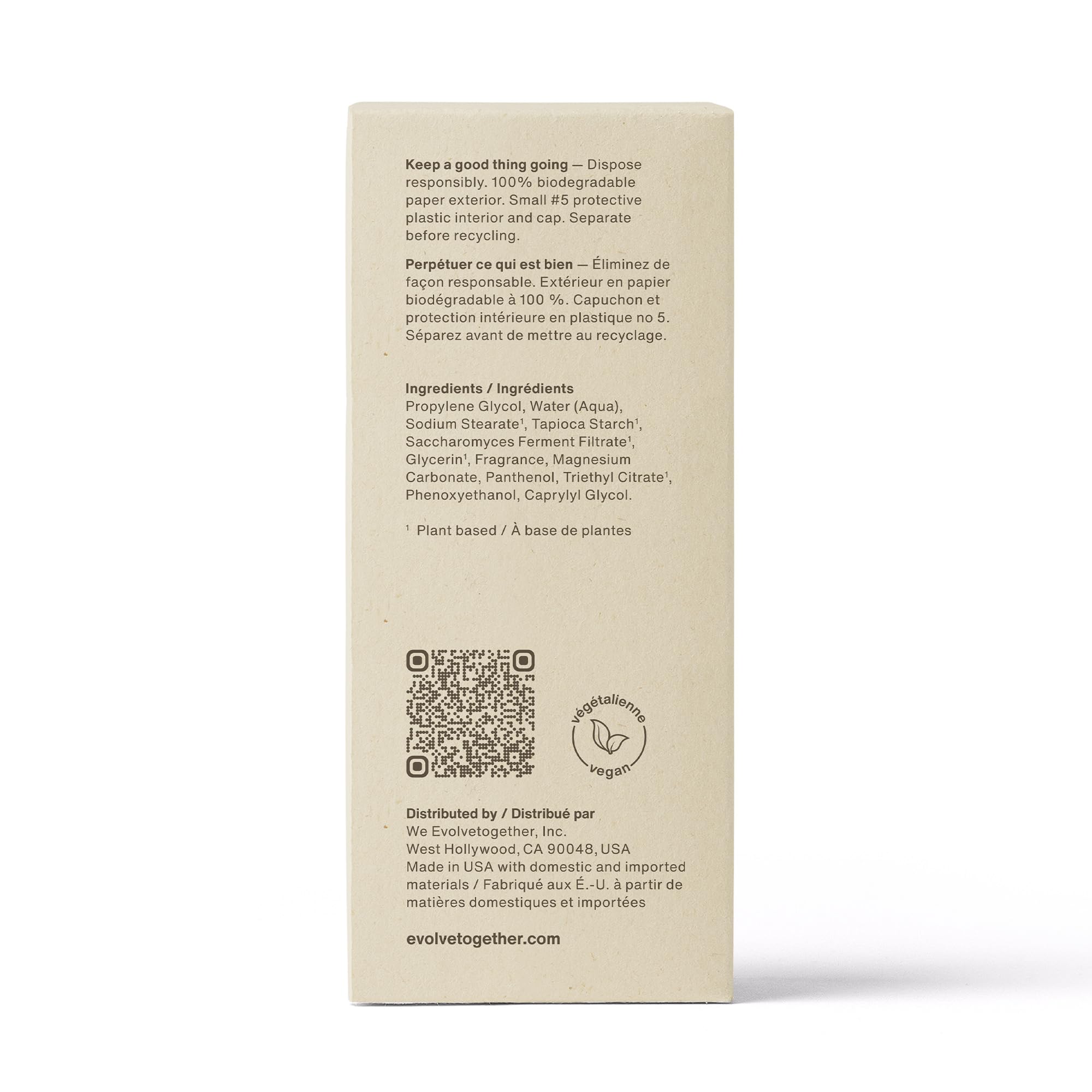 evolvetogether Aluminiumfreies, natürliches Deodorant für Damen und Herren, trockene Rose, Mandarine, Oud und Patchouli, neutralisiert Gerüche, beruhigt die Haut, vegan, tierversuchsfrei