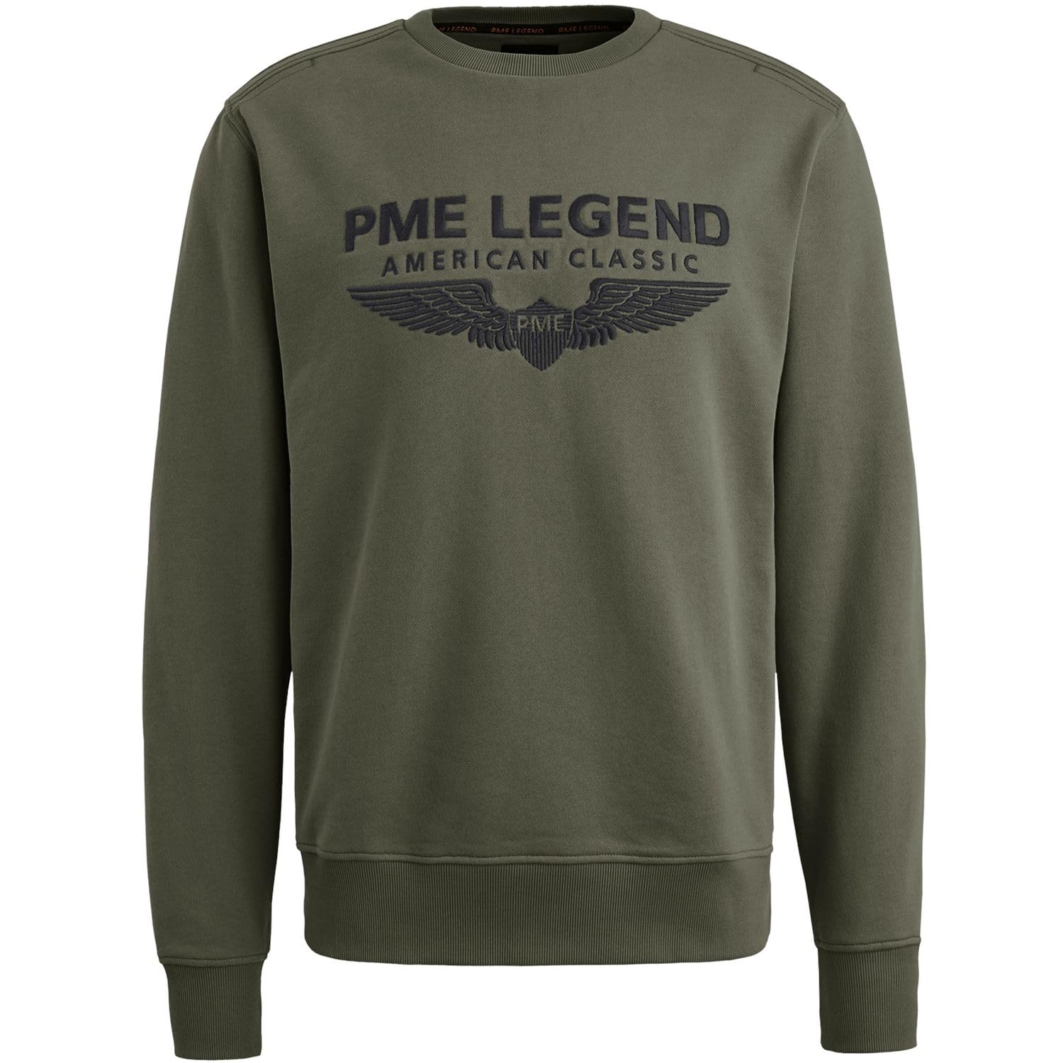 PME Legend Herren Rundhals Pullover Crewneck Soft Terry with Logo - Regular Fit