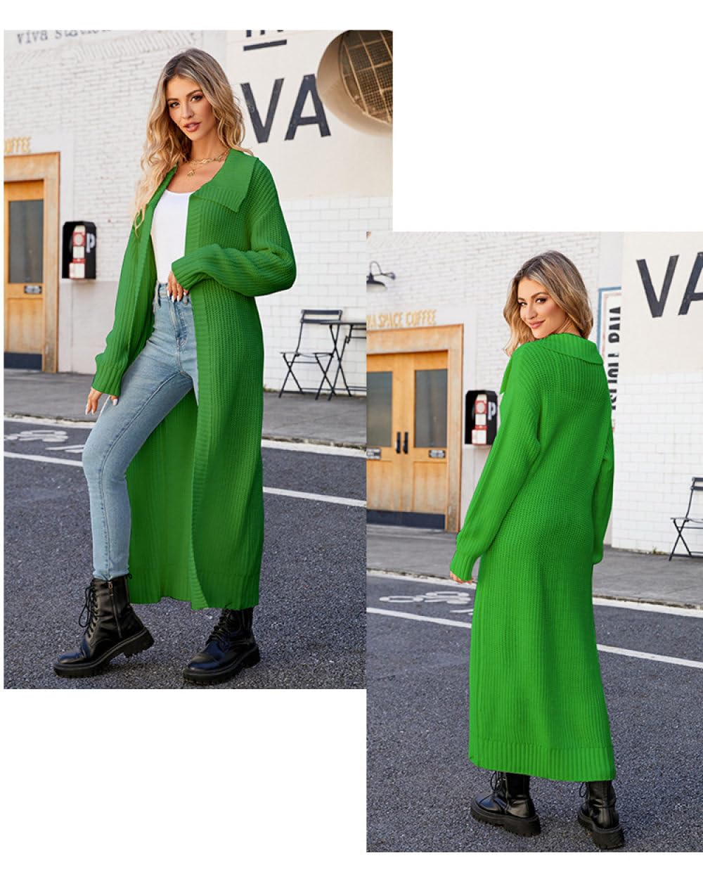 Vrouwen Open Front Vest,Dames Lang Grof Gebreide Rib Cardigans Jas Casual Effen Truien Cardigan Lange Mouwen Open Front Cardigan Herfst Elegant Oversized Gebreid Bovenkleding Jas Met Zak,Light Grey