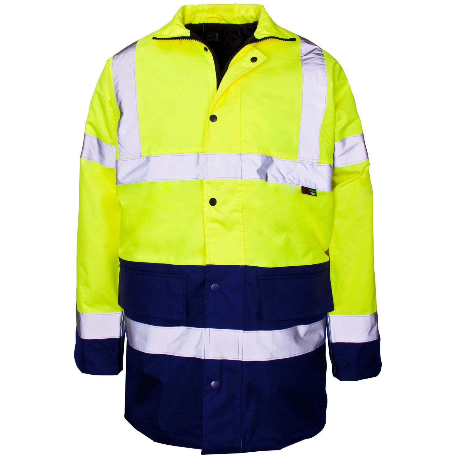 Coolandnew Yellow Standsafe Hv302 Hi Vis Waterproof Parka Jacket - /Navy - S