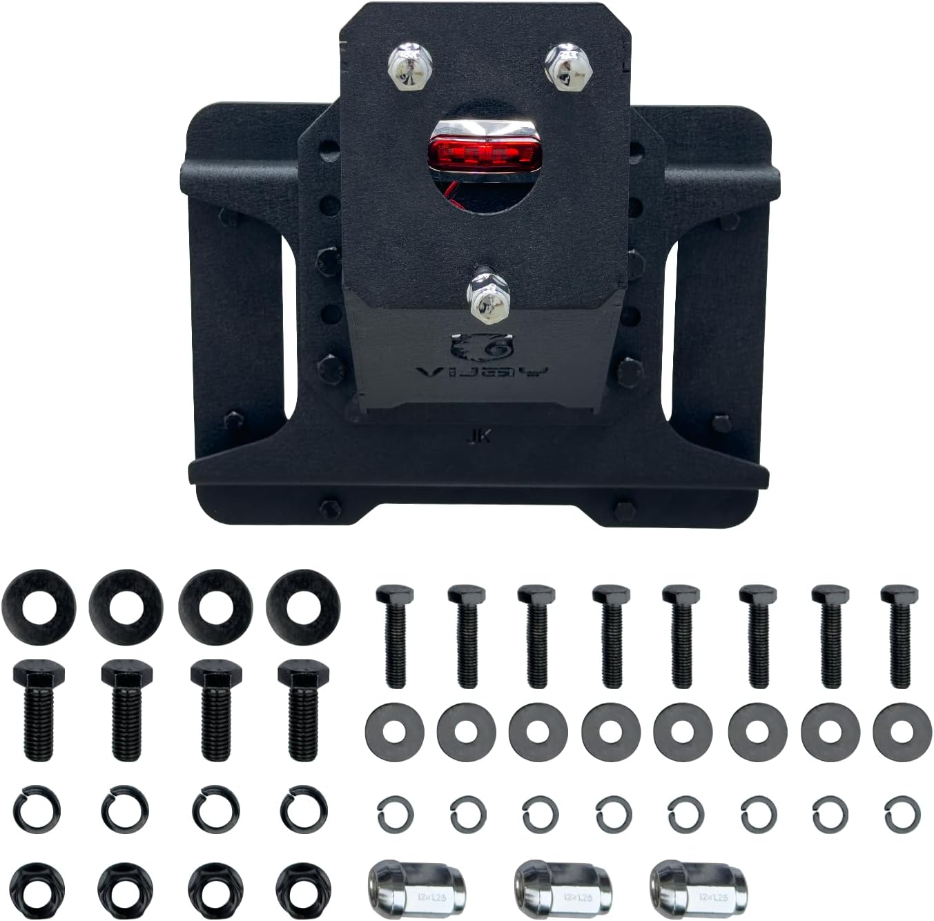 Adjustable Spare Tire Lift Compatible with 2007-2017 Wrangler JK/JKU Spare Tire Carrier up to 43 inches Spare Wheel Holder Rack Mount Relocation