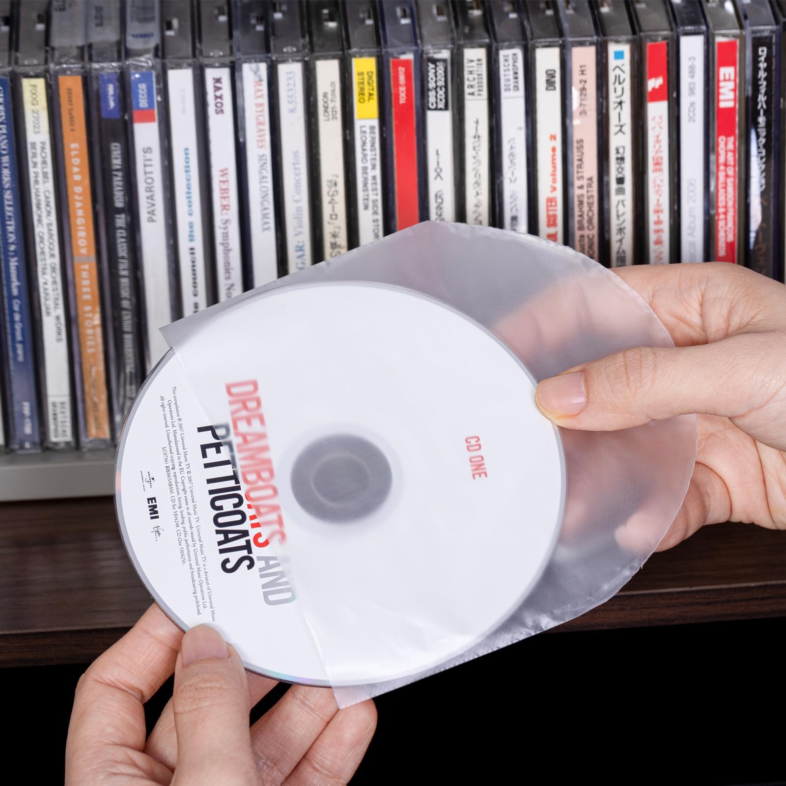 Amazon | CD袋 CDケース 厚さ0.08mm CD収納 静電防止素材 CD スリーブ ジャケット用 収納袋 内袋 丸型 CD保護袋 ...