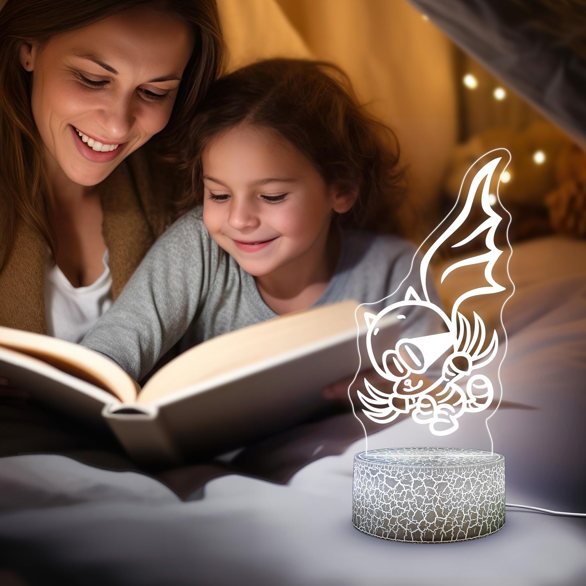 Oficjalnie licencjonowana lampka nocna LED dla psów i mężczyzn, świecąca w 7 kolorach, zdejmowana podstawa, dekoracyjna lampka nocna do pokoju dziecięcego, lampka nocna dla dzieci