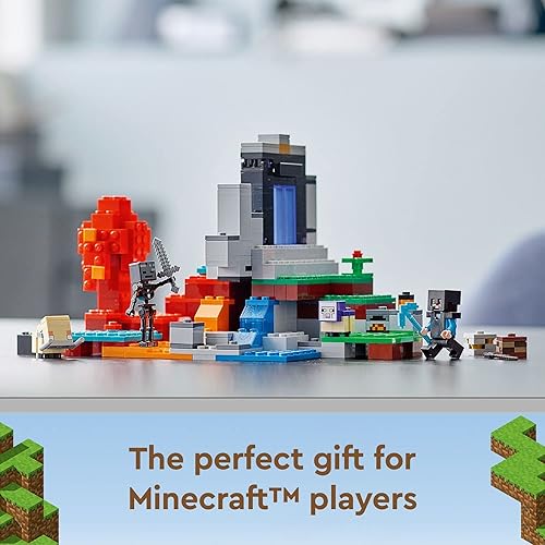 Miniatura 3 de Kit de construcción LEGO Minecraft The Ruined Portal 21172 para niños, incluye a Steve y un esqueleto wither, nuevo, 2021 (316 piezas)