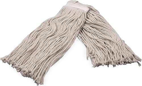 Vista 28 de SPARTA FLO-PAC - Cabezal de trapeador de algodón, punta cortada, banda estrecha con banda blanca para limpieza organizada, 36 pulgadas, bronceado