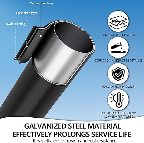 Miniatura 5 de Poste de luz de calle de 16 pies de alto, accesorio de poste de lámpara de calle solar, lámpara de calle ajustable de metal resistente para luces al