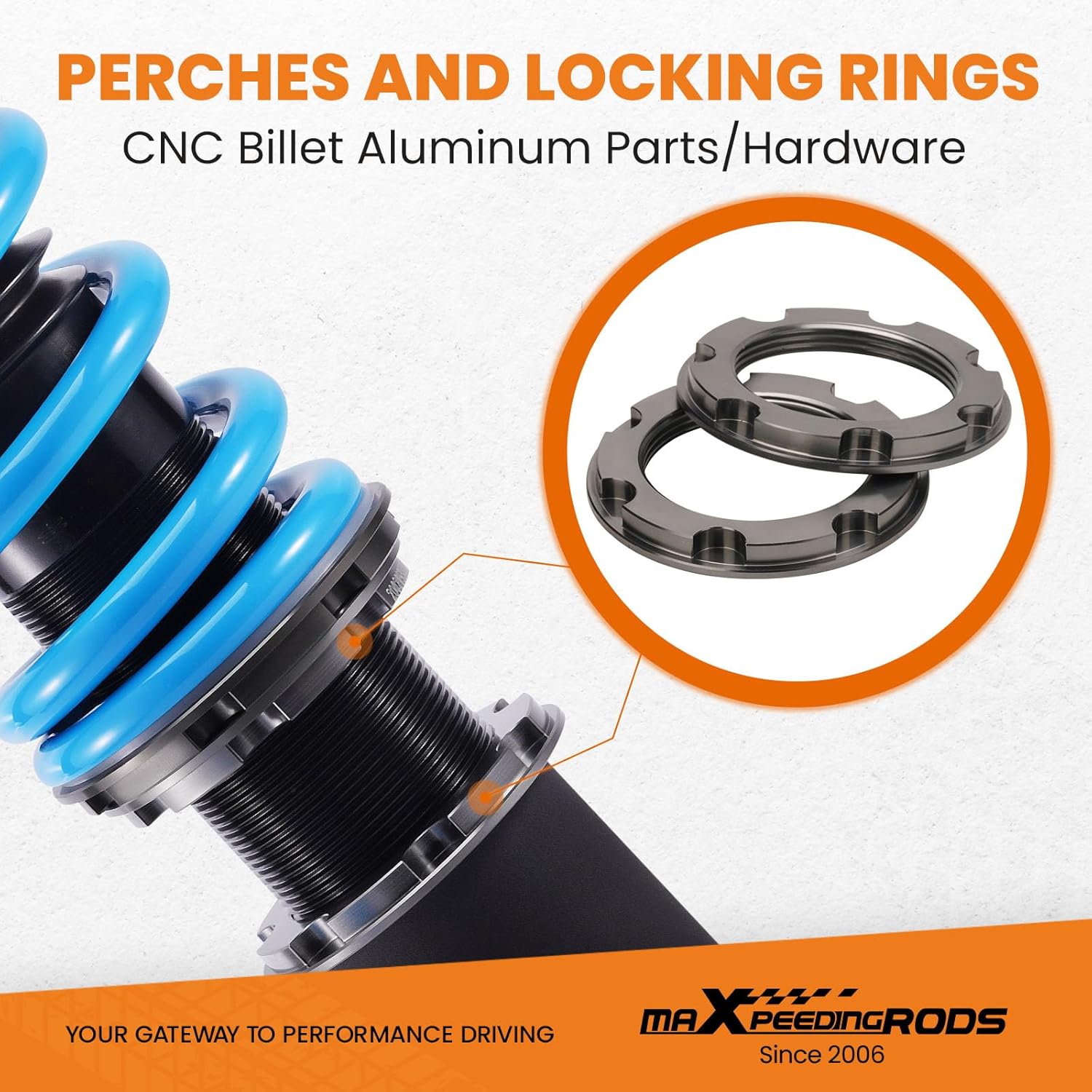 maXpeedingrods Coilovers for Lexus IS250 IS350 AWD 2006-2013, 24 Levels Damper Adjustable Coilovers Suspension Kit, Height Adjustable T6 Upgraded Lowering Kits, Blue