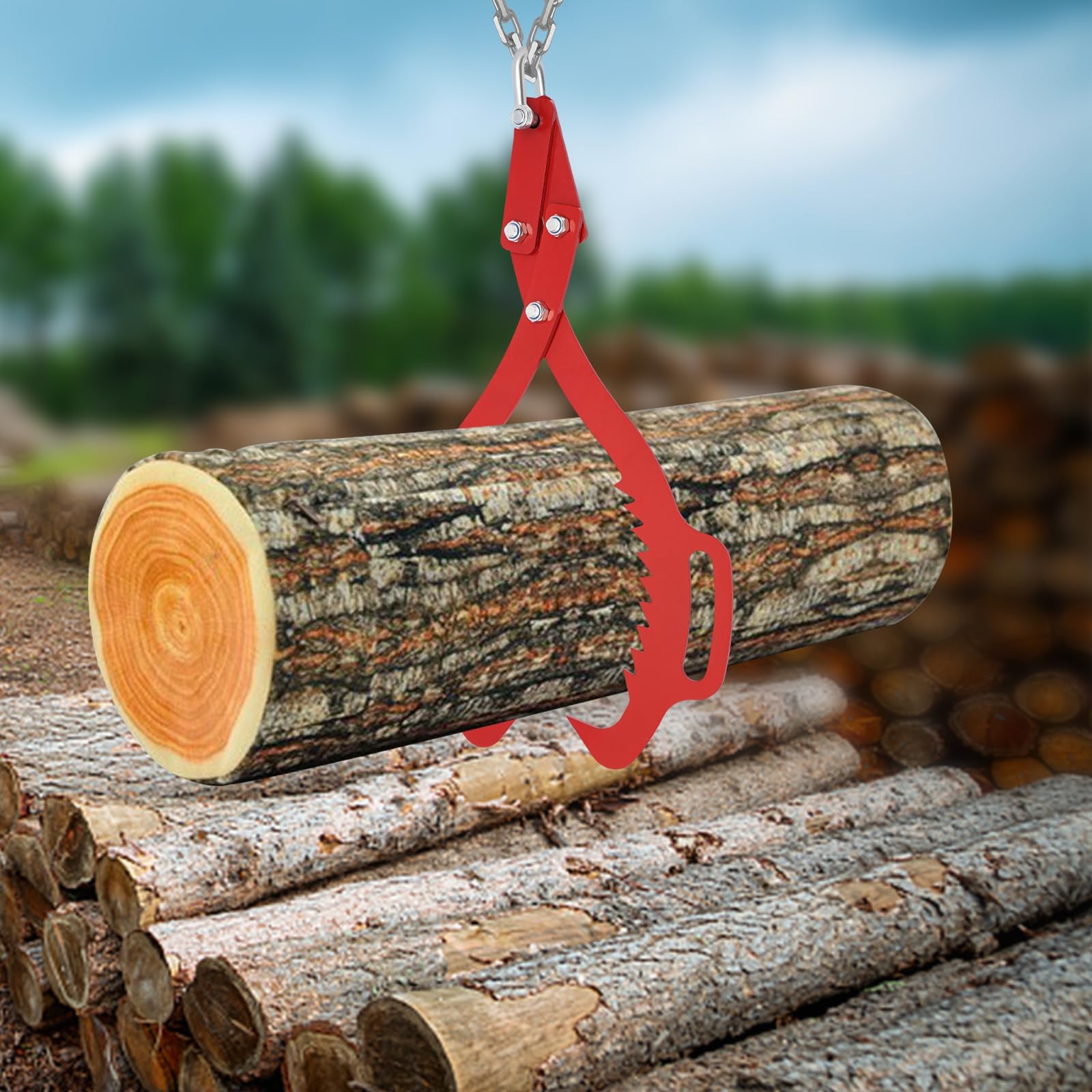 Pinza para troncos – Gancho de madera resistente de 53,3 cm para levantar y deslizar, capacidad de 700 kg