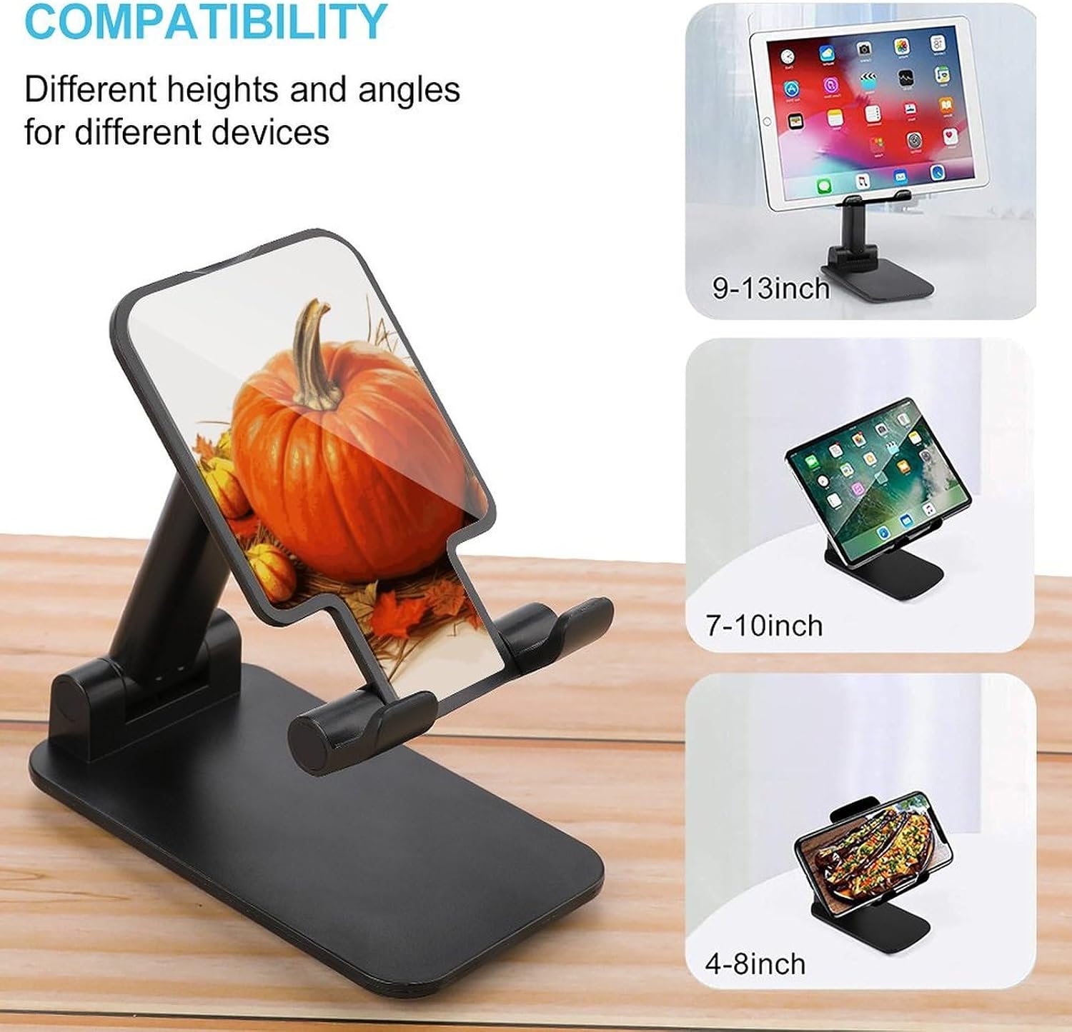 Fall Pumpkin Folding Cell Phone Stand, Portable Phone Holder image 3