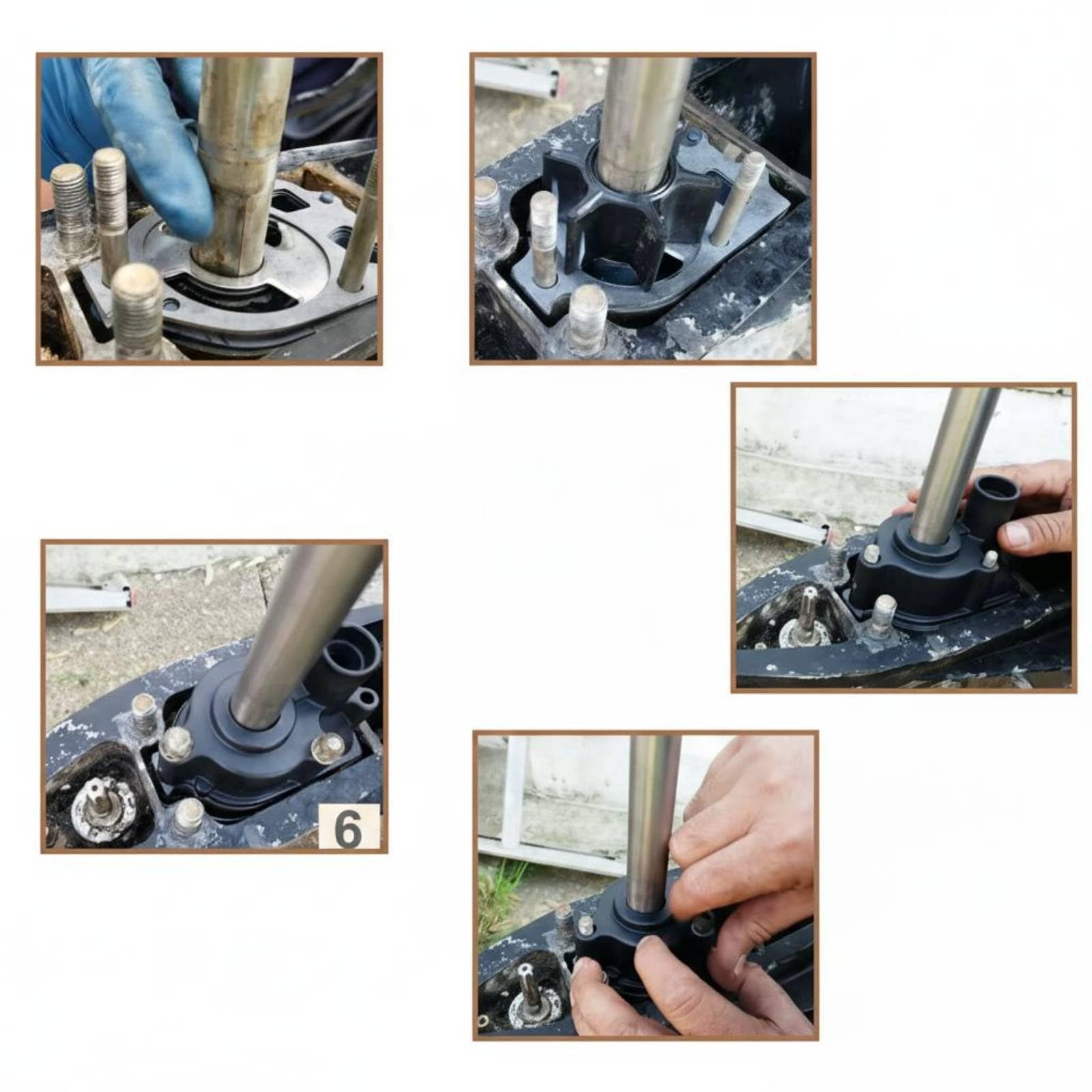 predolo Marine Pompa Girante Kit Guarnizioni Ricambi Gomma Metallo Resistente Funzione Raffreddamento Adatto per Manutenzione Barca Navigazione Pesca