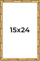 Vista 134 de Poster Palooza Marco de madera maciza de bambú dorado de 12 x 8 pulgadas con acrílico UV, respaldo de tablero de espuma y accesorios para colgar