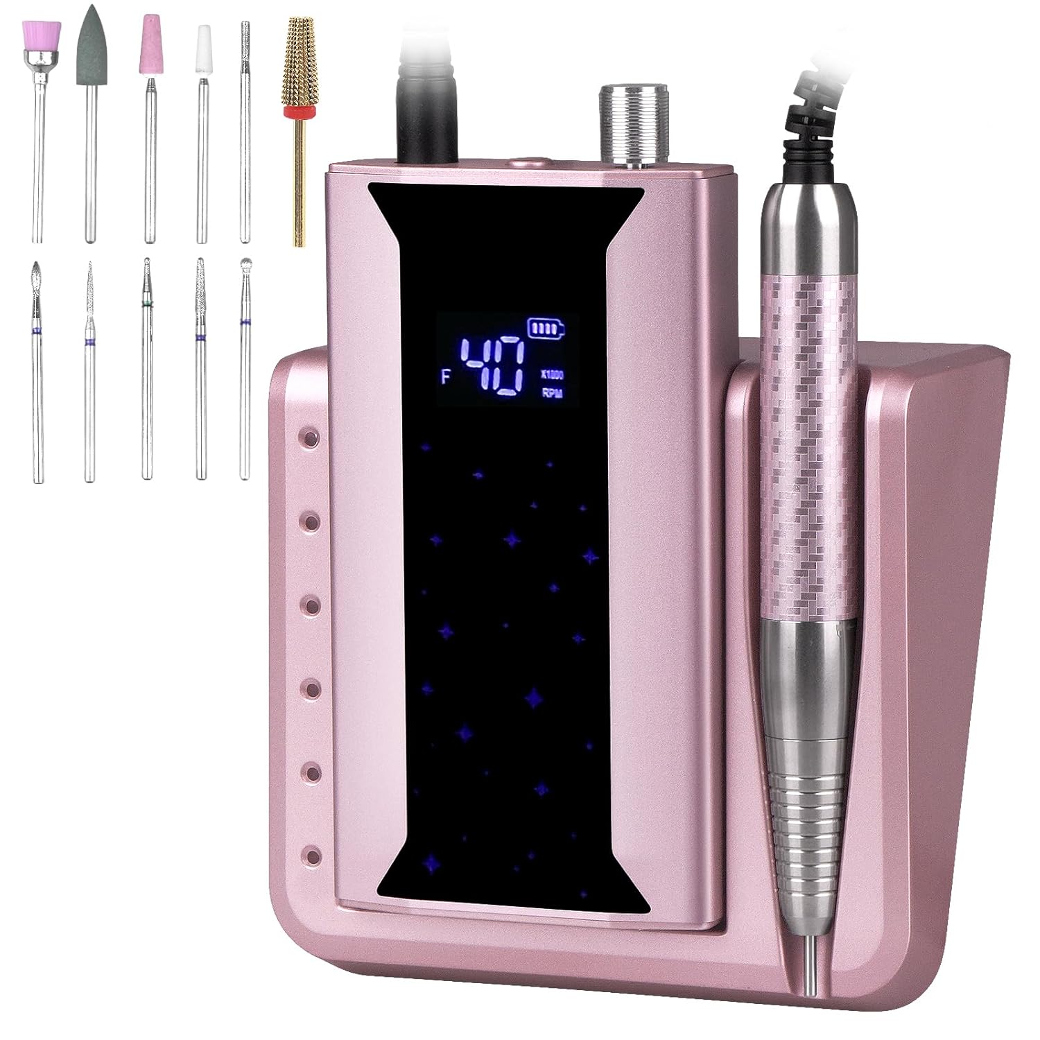 Professional Brushless Nail Drill, AZ GOGO 85W Cordless Electric Nail File 40000RPM Rechargeable Portable Nail Drill Machine for Gel/Acrylic Nails Salon Level Professional Brushless Nail Drill, AZ GOGO 85W Cordless Electric Nail File 40000RPM Rechargeable Portable Nail Drill Machine for Gel/Acrylic Nails Salon Level