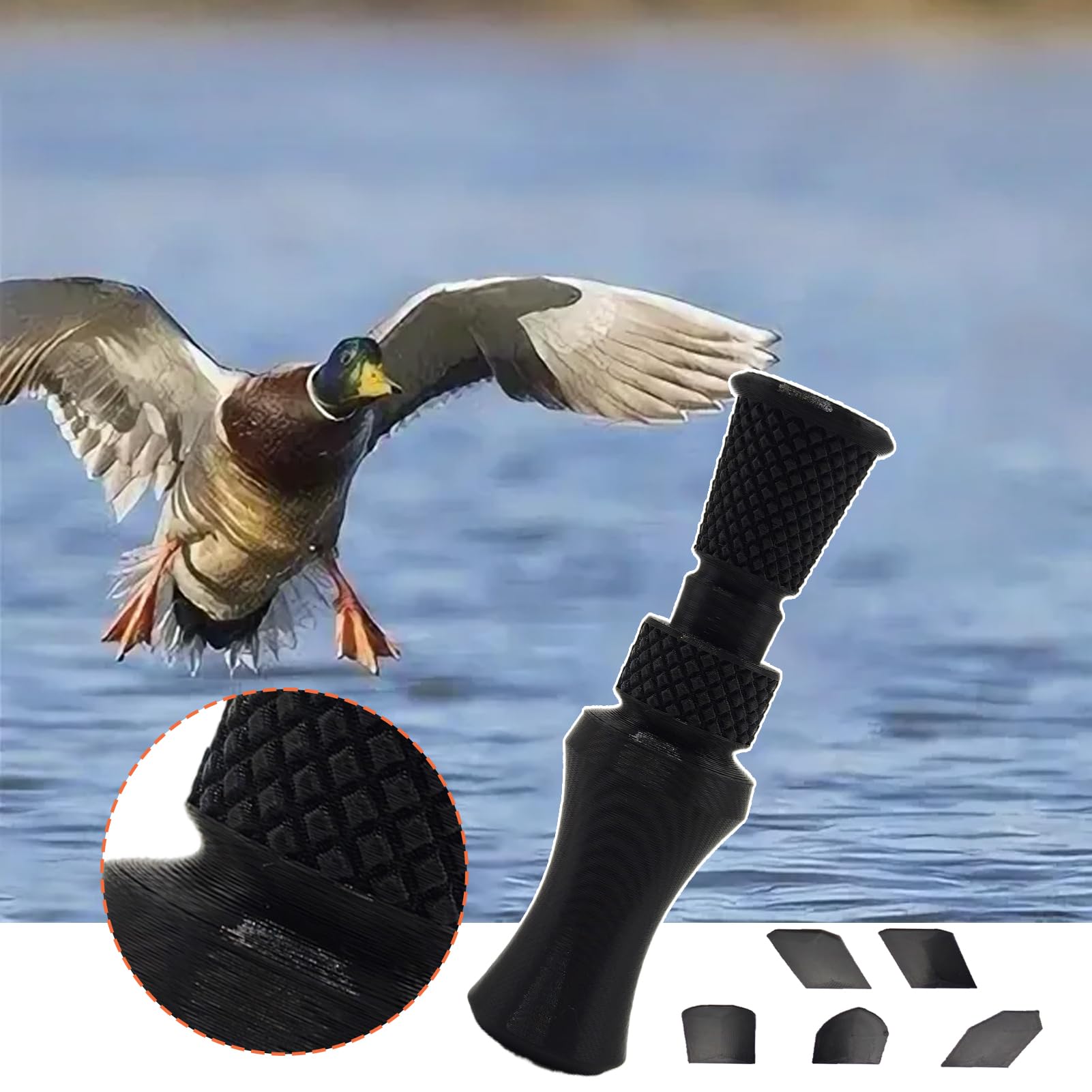 Duck Calls for Hunting | Llamadas de juego impresas en 3D, silbato con 5 chips de sonido reemplazables para capturar juegos al aire libre para niños y adultos
