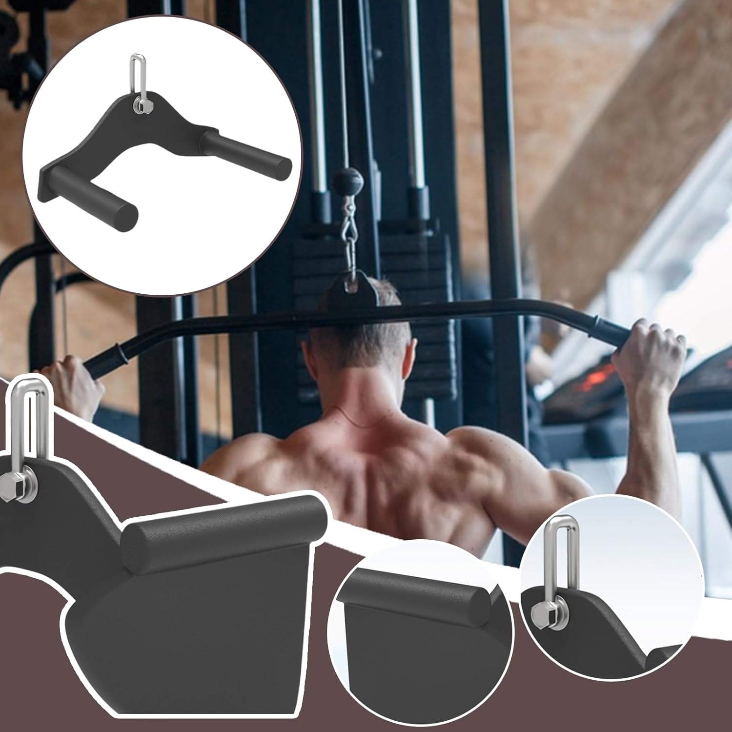 ケーブルマシン アタッチメント, トライセプスアタッチメント, ポータブル ローハンドル 足首ストラップ スクワットラック プーリー