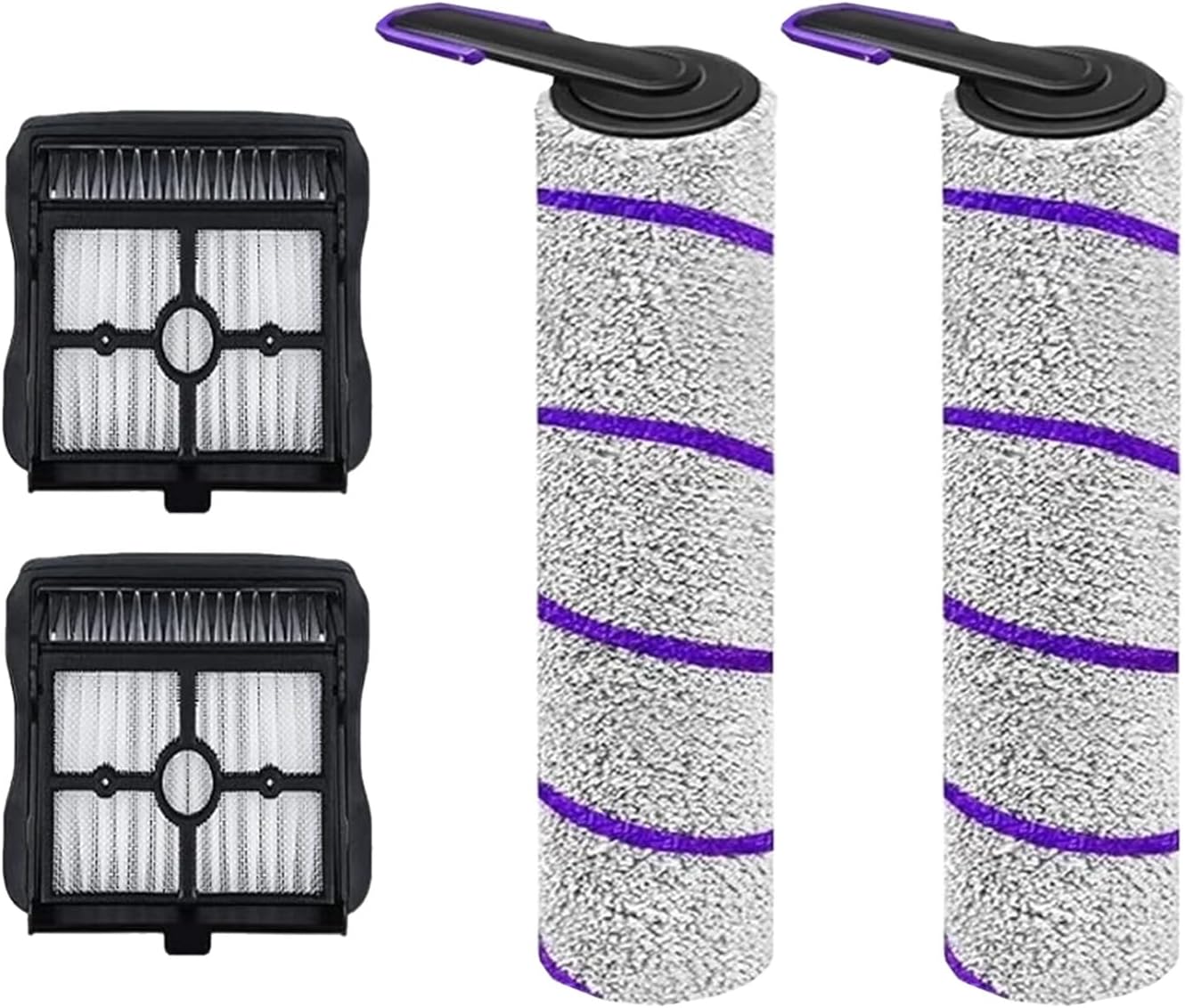 Brush Rollers and Filters Replacement Accessories Kit for Narwal S20 Pro Wet Dry Vacuum Cleaner：4pack Includes Roller Brush Filter Spare Parts Attachments