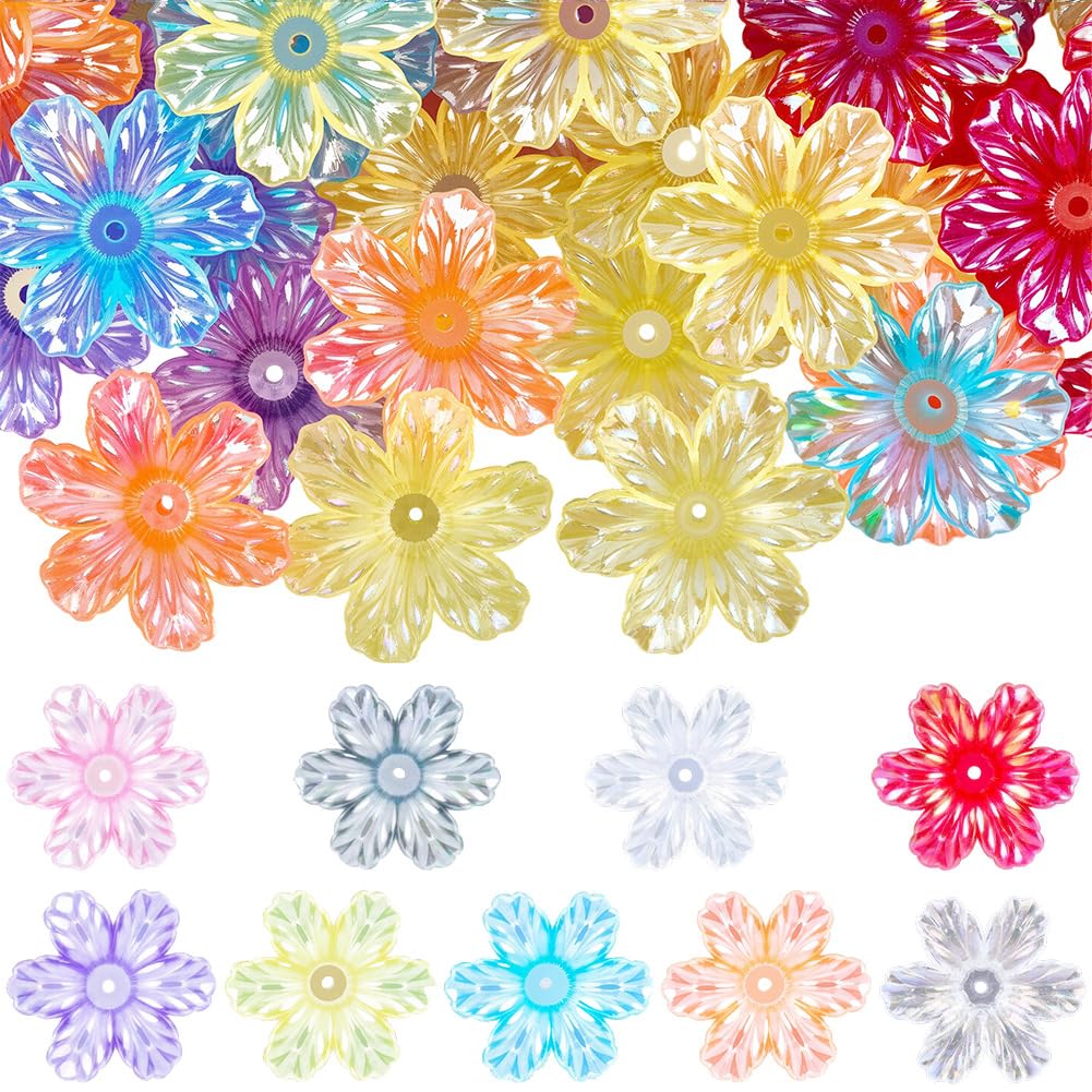 Capuchons de perles en acrylique fleur transparent SUNNYCLUE pour la création de bijoux DIY