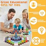200 PCS Blocs magnétiques avec tableau magnétique, jouets de cubes de blocs de construction magnétiques pour enfants, cadeaux de jouets STEM pour garçons et filles de 3 ans et plus
