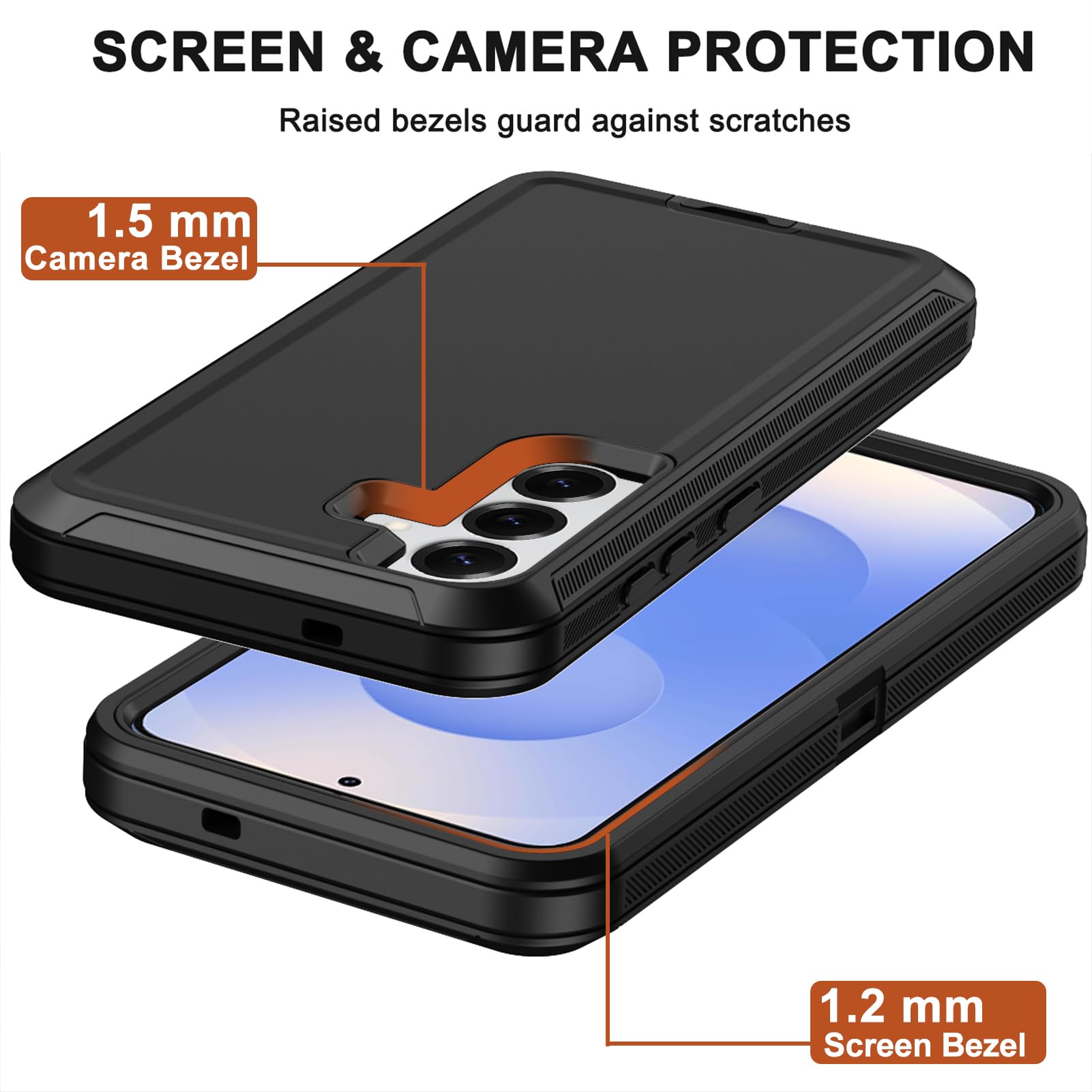 Custodia per Samsung Galaxy S25 Plus con fondina con clip per cintura, protezione schermo x2, resistente, di grado militare, antiurto, antipolvere, robusta custodia protettiva per Samsung S25