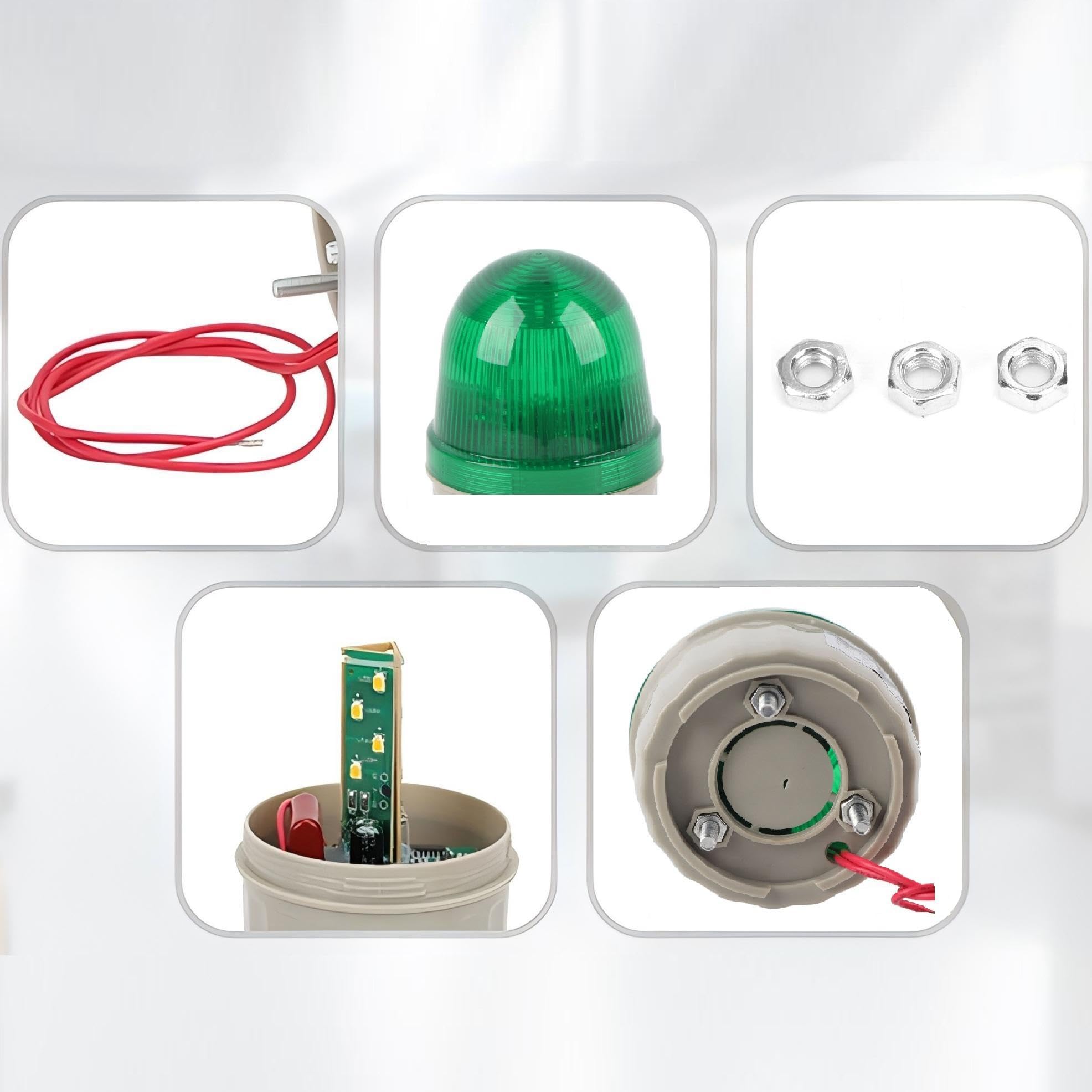 Spia Luminosa BEM-2071 Indicatore Lampeggiante Rotante a LED Spia Rotante Portatile Per Monitoraggio 220 V Ca(Verde)