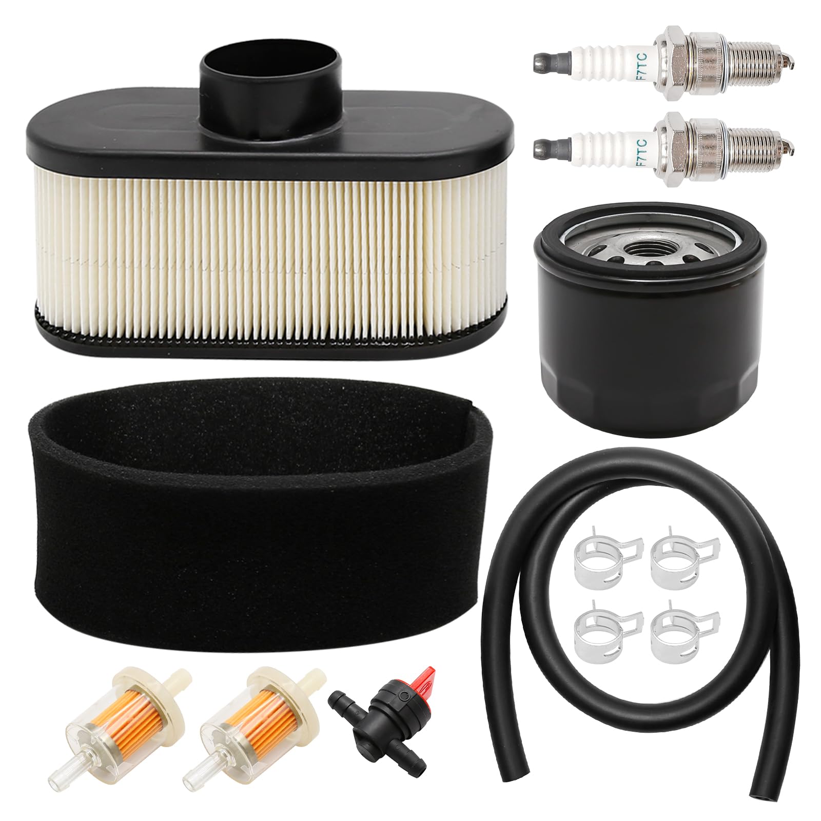 Ollanoos 11013-7047 Air Filter Tune Up Kit with Oil Filter Fuel Filter Spark Plug Replacement for Kawasaki FR651V FR691V FR730V FS481V FS541V FS600V FS651V FS691V FS730V 4-Stroke Engines - Image 2
