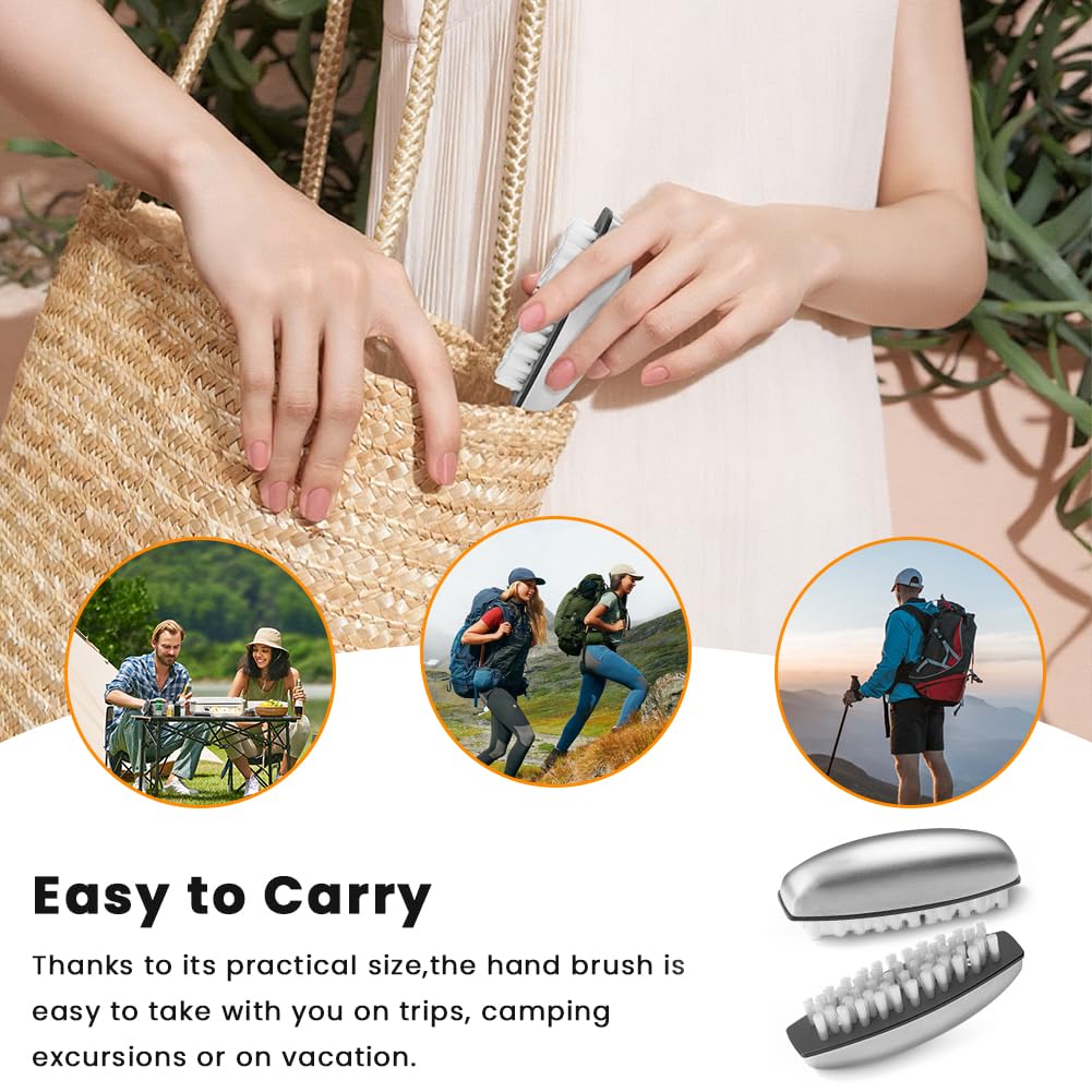3 Pièces Brosse à Ongle, Brosses à Ongles en Acier Inoxydable, Brosses à Ongles pour les Mains à Poils Durs, Brosse de Nettoyage Nettoyer Mains, Ongle, Pieds et Orteils, Éliminer les Odeurs
