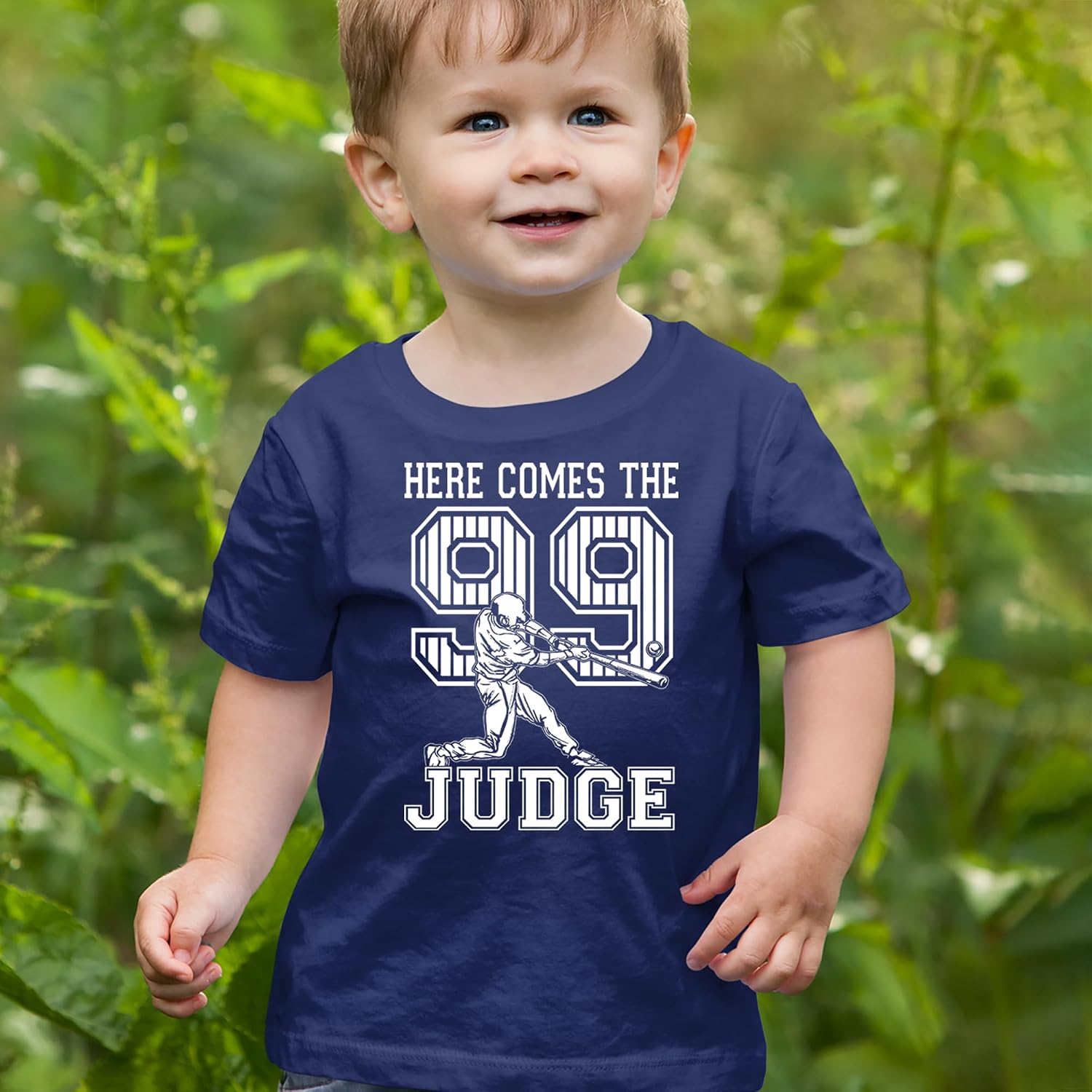 Here Comes The Judge 99 NY Baseball Toddler T-Shirt, Soft Cotton