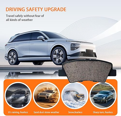 Miniatura 4 de Juego de pastillas de freno traseras de cerámica compatibles con Hyundai SonataElantraAccentVeloster, Kia RioOptima HybirdSoul