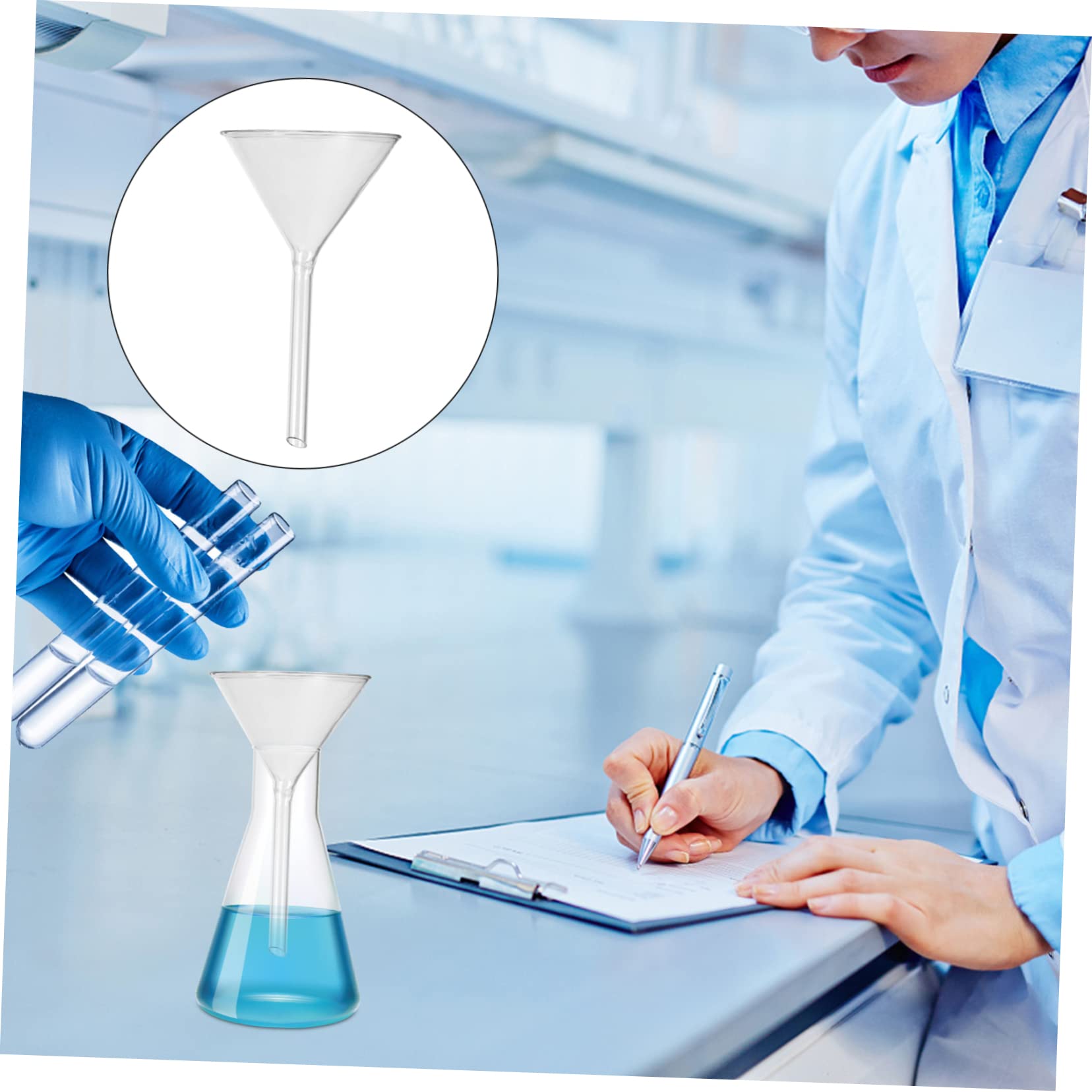 Alipis 8 Piezas embudo experimentos vaso Químico filtro equipos de laboratorio Multi herramientas colador herramienta resistente a la temperatura material de laboratorio de vidrio