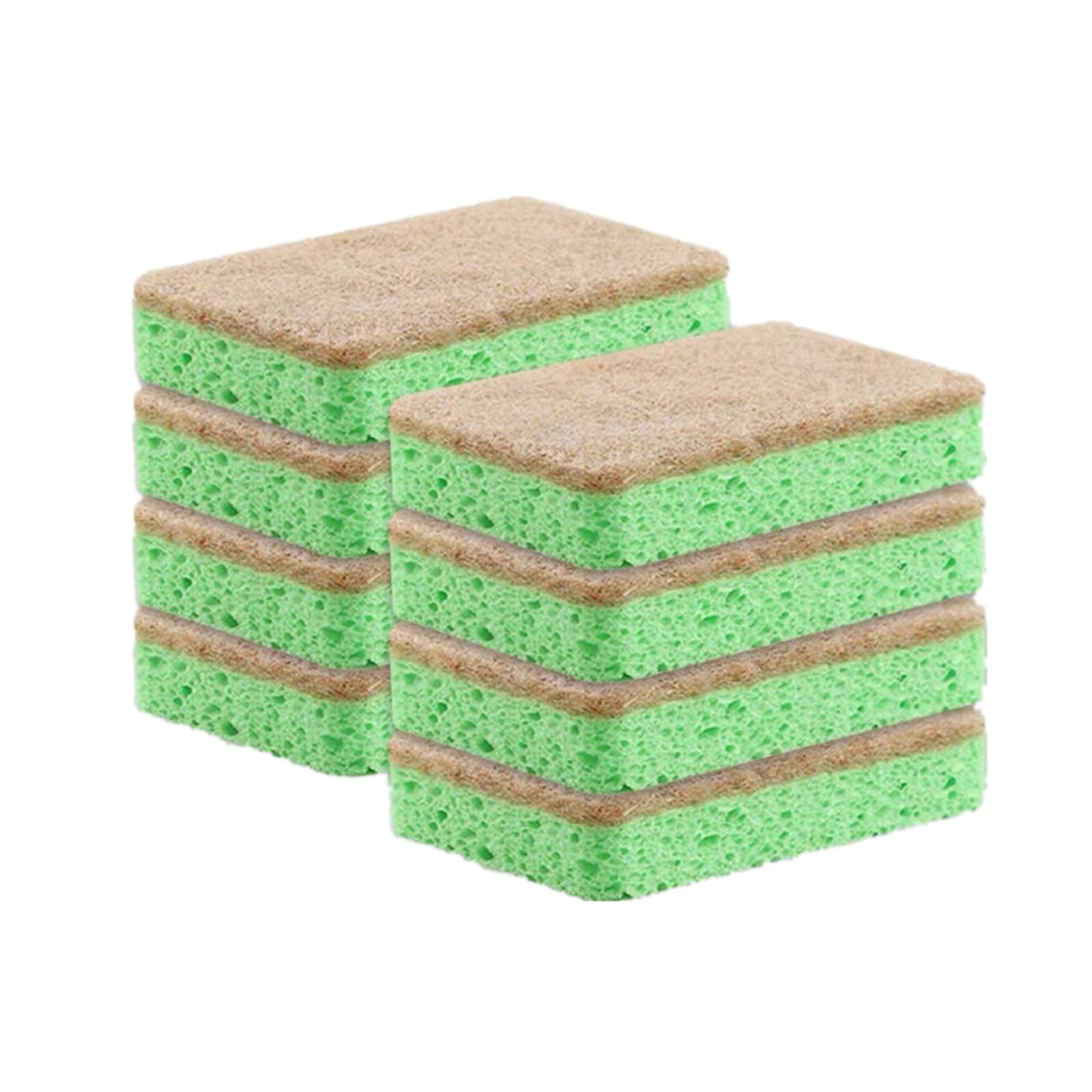 Doetyd Green Pack Eco Sponges Cleaning Biodegradable Washing Sponge Compostable Dish Sponge Plastic-Free Scratch Pads Cleaner For Kitchen Dishes With Heavy Duty Size 8