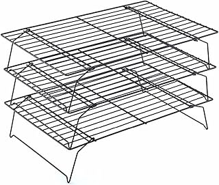 Three-layer Baking Cooling Rack Bread Cooling Rack Cake Rack Baking Tools Black Non-stick Cooling Rack Stackable