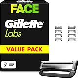 Gillette Labs Lames de Rasoir Homme Pack de 9 – Recharges Compatibles avec les Manches de la Série, en Acier Inoxydable, Cartouches Plus Durables, 1 Rechange Jusqu’à 30 Rasages - 1