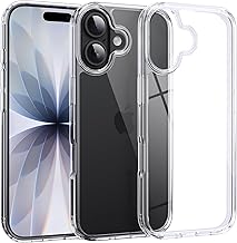 Supdeal Transparent Shockproof Case for iPhone 17, [Non-Yellowing] [10FT Military Drop Protection] Hard Back Cover Case Four Corner Airbags, 6.3 inches, Transparent