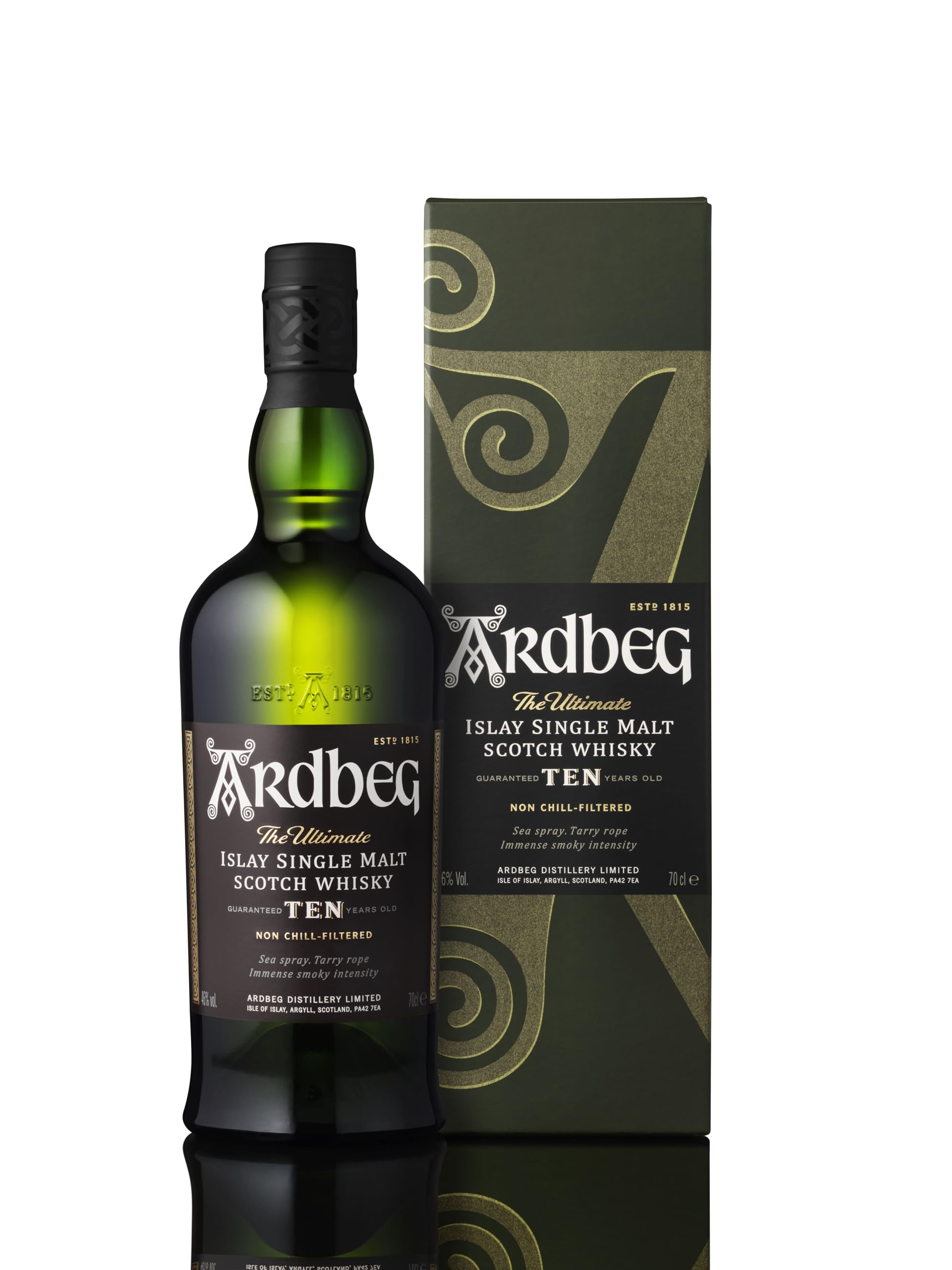 Ardbeg Islay Single Malt Whisky 10 Jahre in Geschenkverpackung (1 x 0.7 l)
