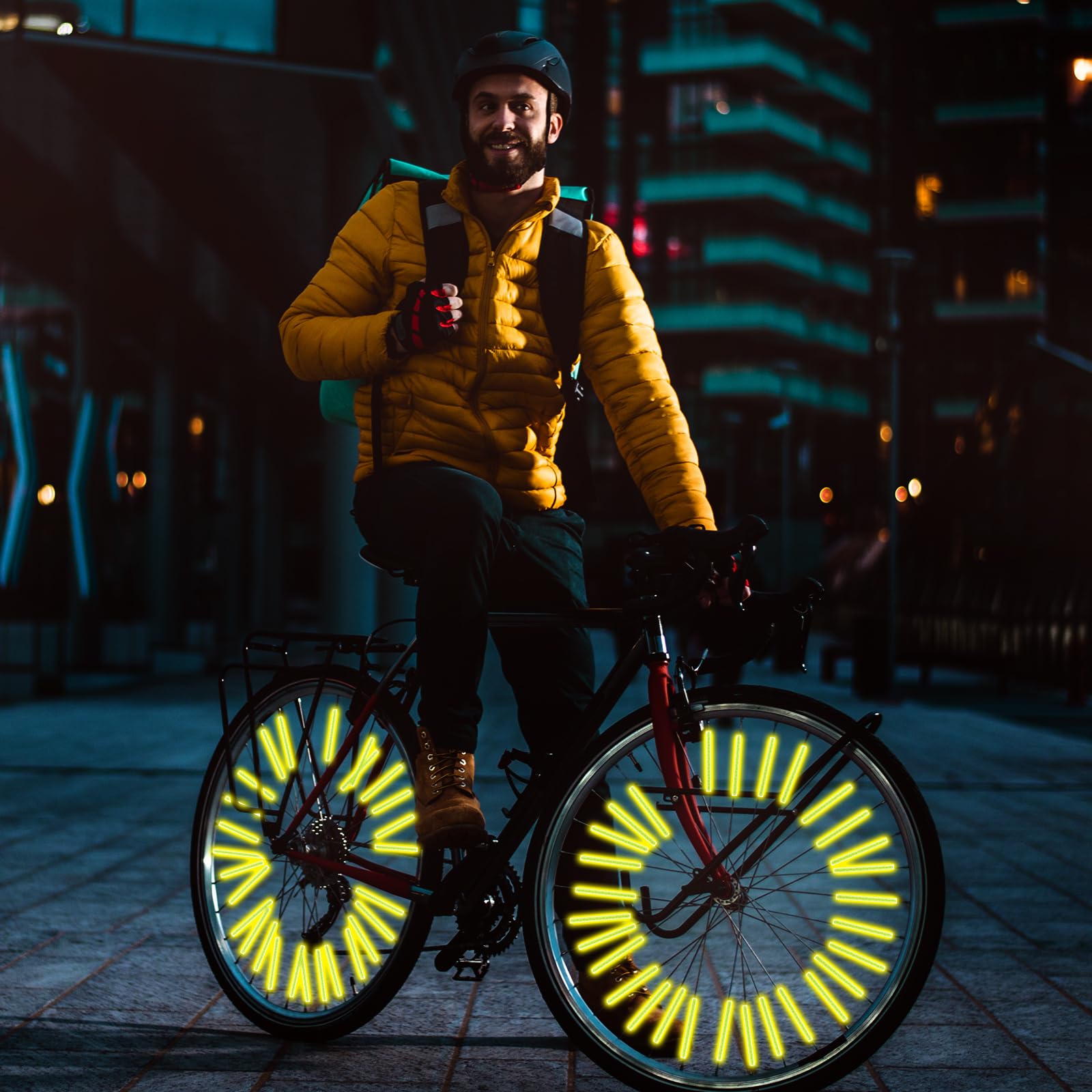 Abeillo 36 sztuk reflektorów na szprychy rowerowe, widoczność 360°, odblaski szprychowe do popularnych kół szprychowych, reflektor rowerowy do jazdy nocą, łatwy montaż