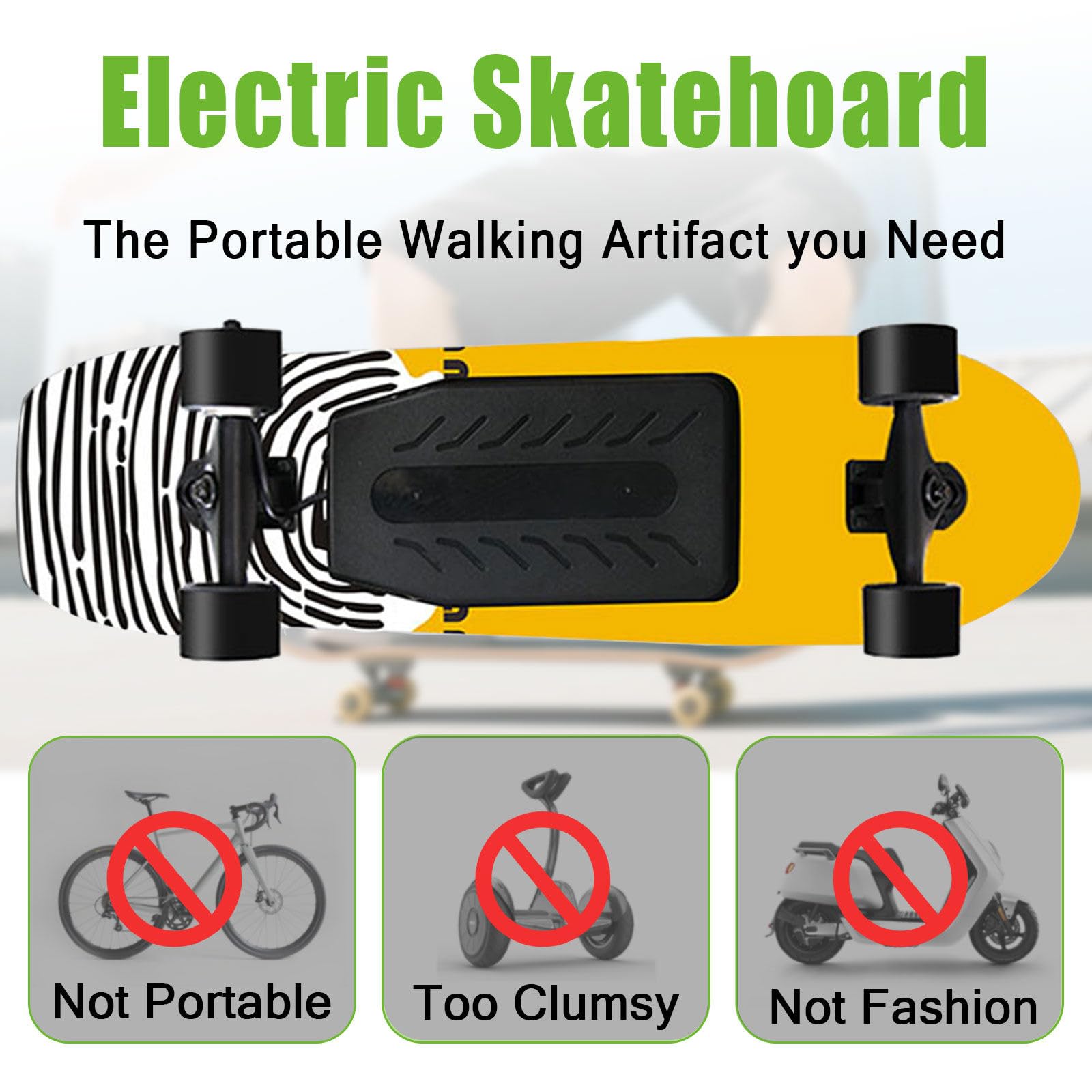Elektrisches Offroad-Skateboard, mit EIN-/Doppel-nabenmotoren, max. Geschwindigkeit 22–40 km/h, 4 Geschwindigkeitsmodi, stoßdämpfende Rollen, für Campus und Stadt