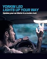 Vista 7 de Yorkim 194 bombillas LED blancas 6000 K súper brillantes de 5ª generación, T10 168 bombilla LED para interior de automóvil, cúpula mapa, puerta