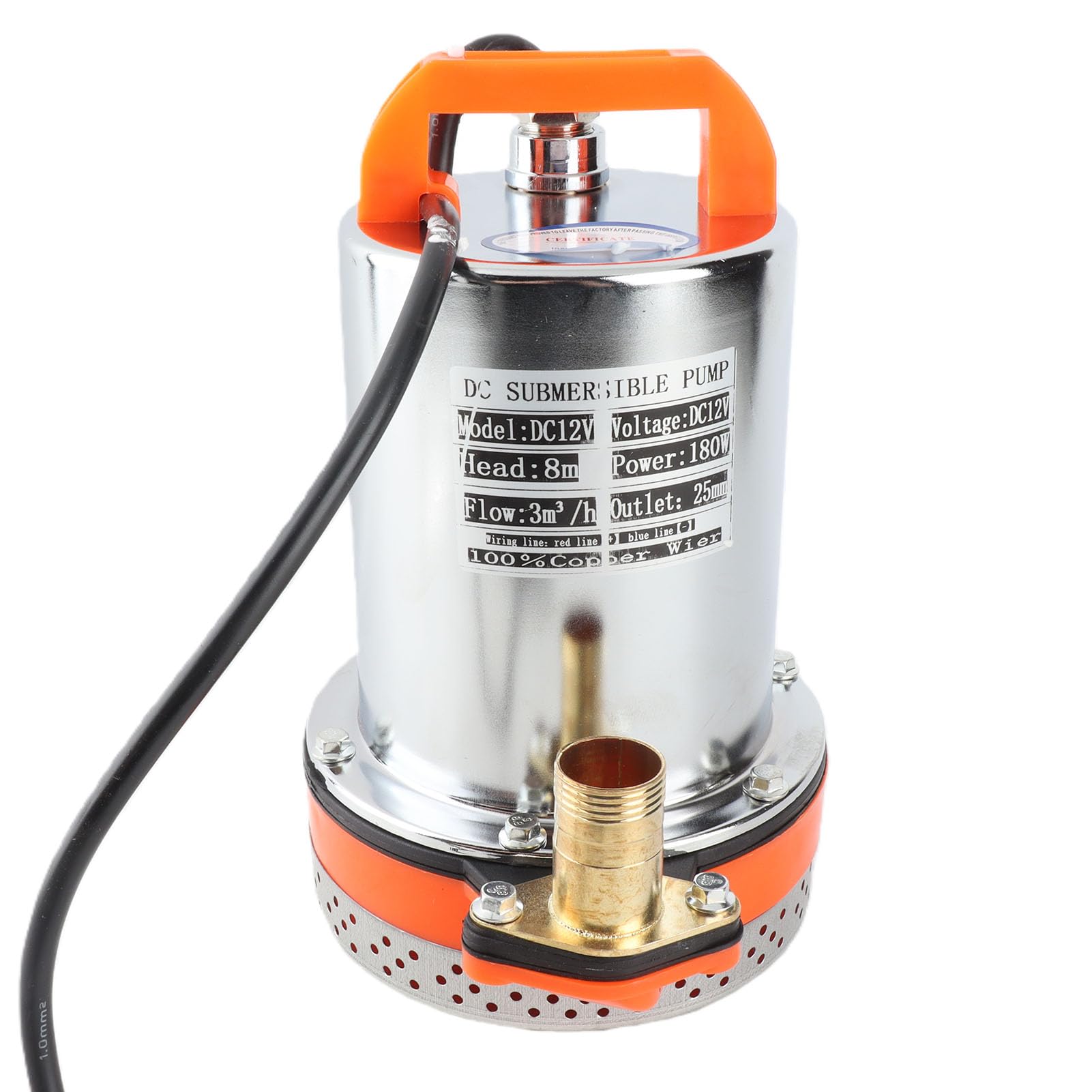 Pompa Sommergibile DC 12V Pompa Ad Acqua Solare Pompa Ad Acqua Sommergibile Solare a Piccola Batteria Ideale per Irrigazione, Acquacoltura e Drenaggio di Piscine, Sollevamento