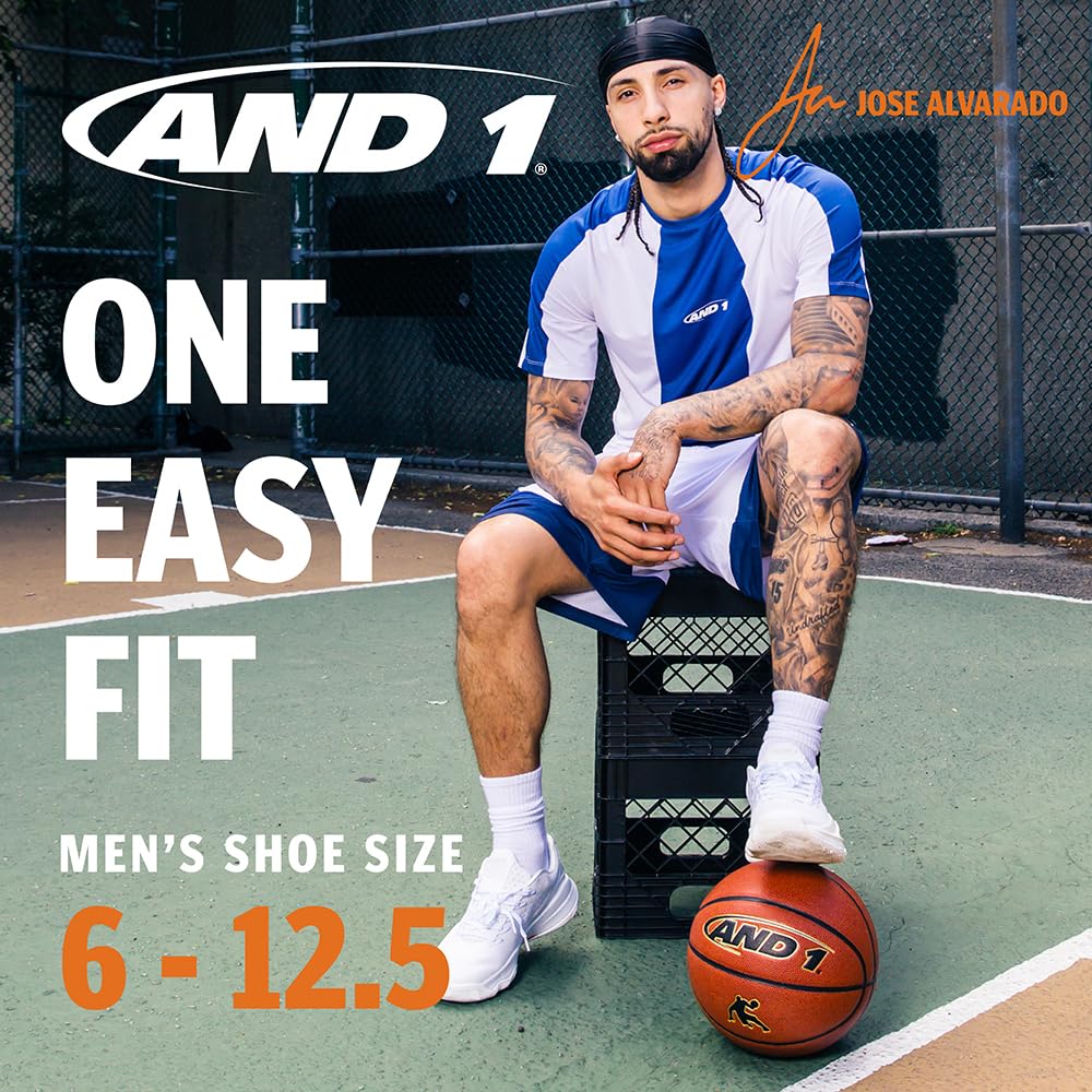 AND1 Crew-Socken für Herren, feuchtigkeitsableitend, gepolstert, atmungsaktiv, Sportsocken für Herren, Größen 39-47, 12 Stück