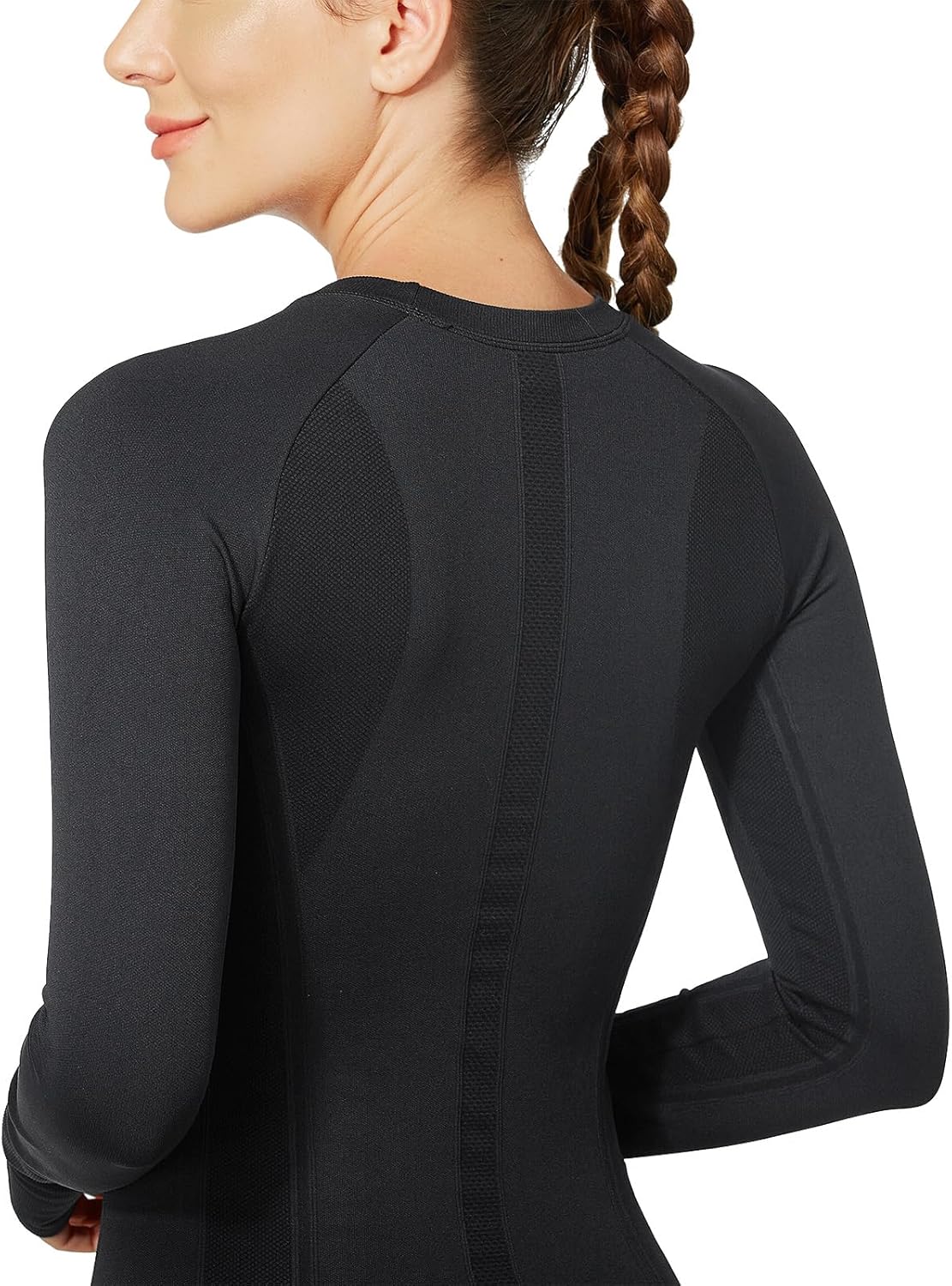 MathCat Long Sleeve Workout Tops for Women, Seamless Yoga Running Tops Breathable Athletic Shirts 3 Pack - Image 4