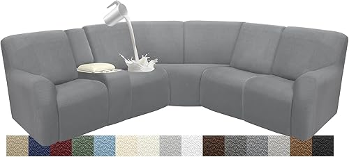 Miniatura 76 de Fundas de sofá reclinable impermeable para sección seccionales Fundas lavables para sofá en forma de L para sofás reclinables Fundas elásticas para