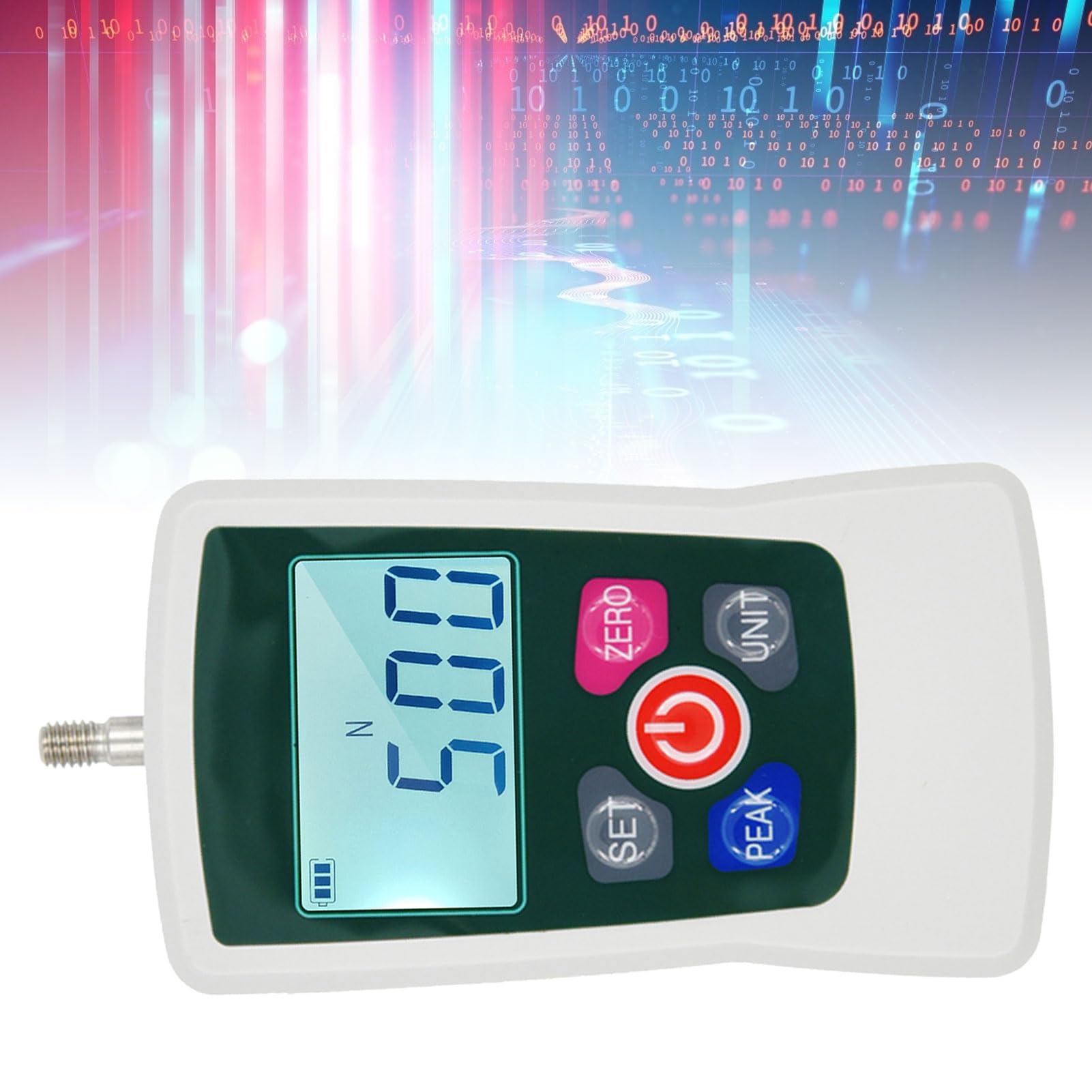 Tragbare Digitale Kraft, Push -Pull -Messgerät 500N Back -Time -Bildschirm Echtzeit Peak First Peak N Kg Lb Oz Grau Grün, mit Einheitsumschaltung, Automatischer Herunterfahren