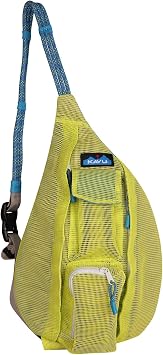 KAVU Mini Beach Rope Bag Mesh Crossbody Sling Backpack - Key Lime