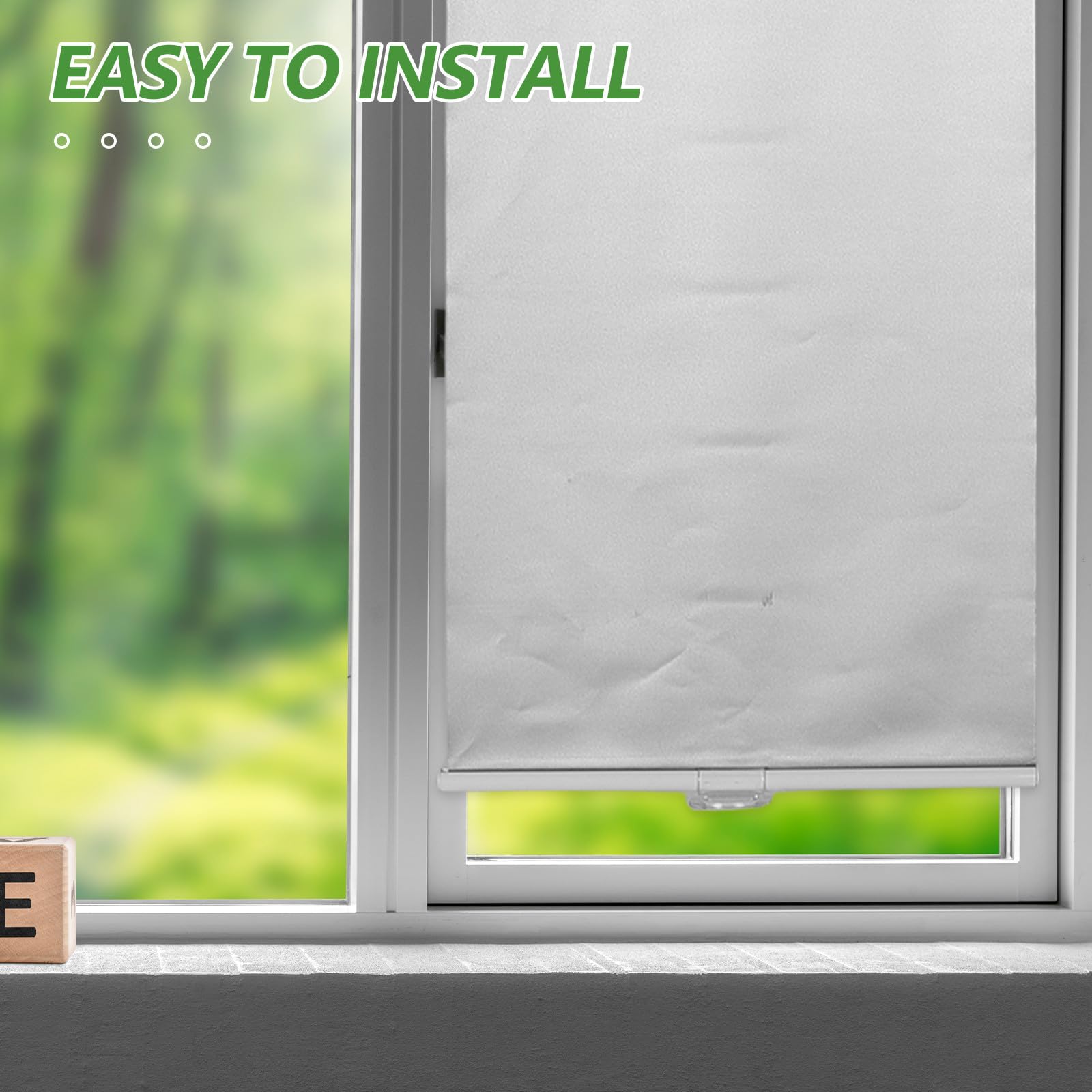 SHINEOFI Tenda Rullo in Poliestere Rivestimento Termico ad Alta Isolazione e Risparmio Energetico, Oscurante senza Corda per Finestre e Portici, Design Moderno e Versatile