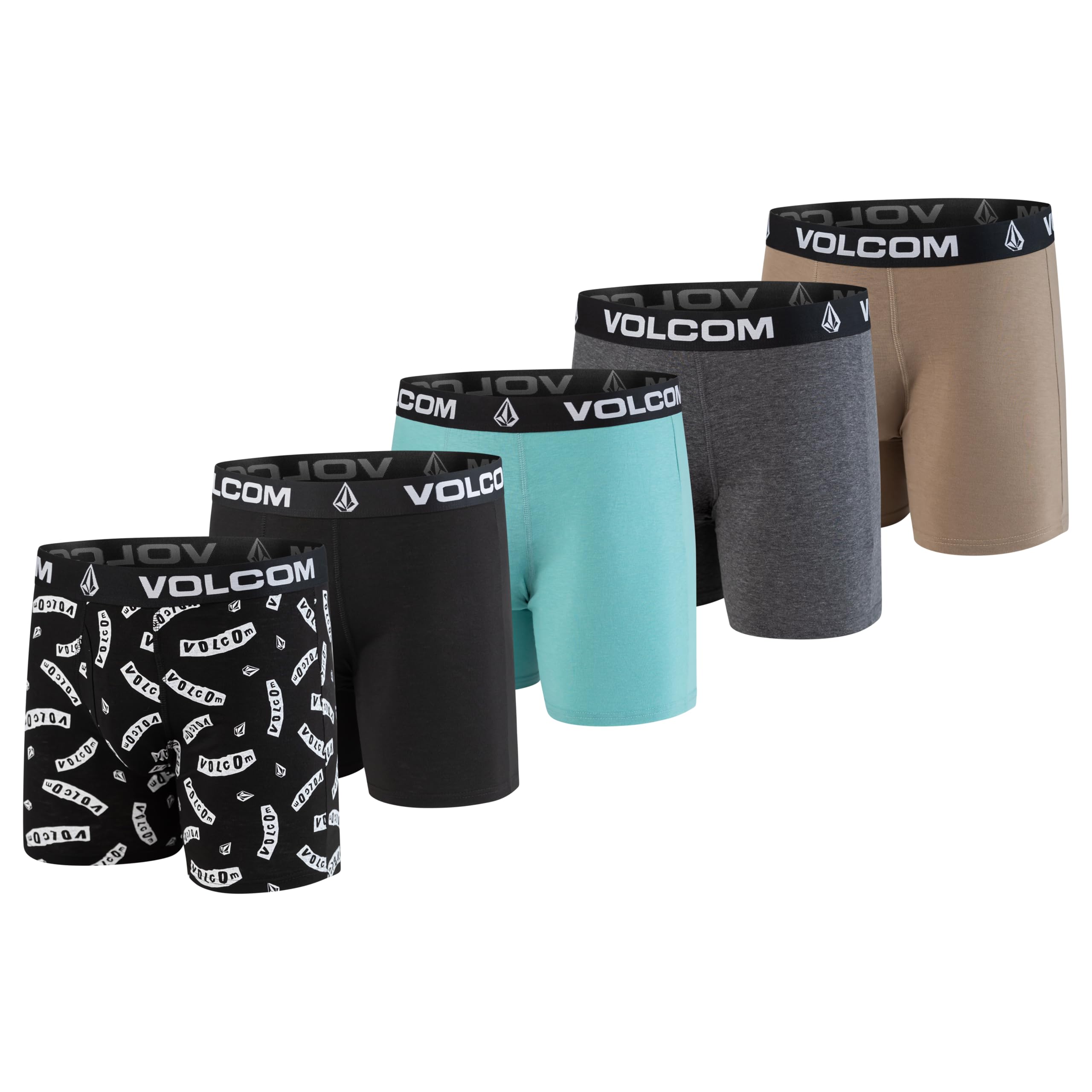 Volcom 5 szt. męskich bokserek z bardzo miękkiej elastycznej bawełny z klapą z przodu