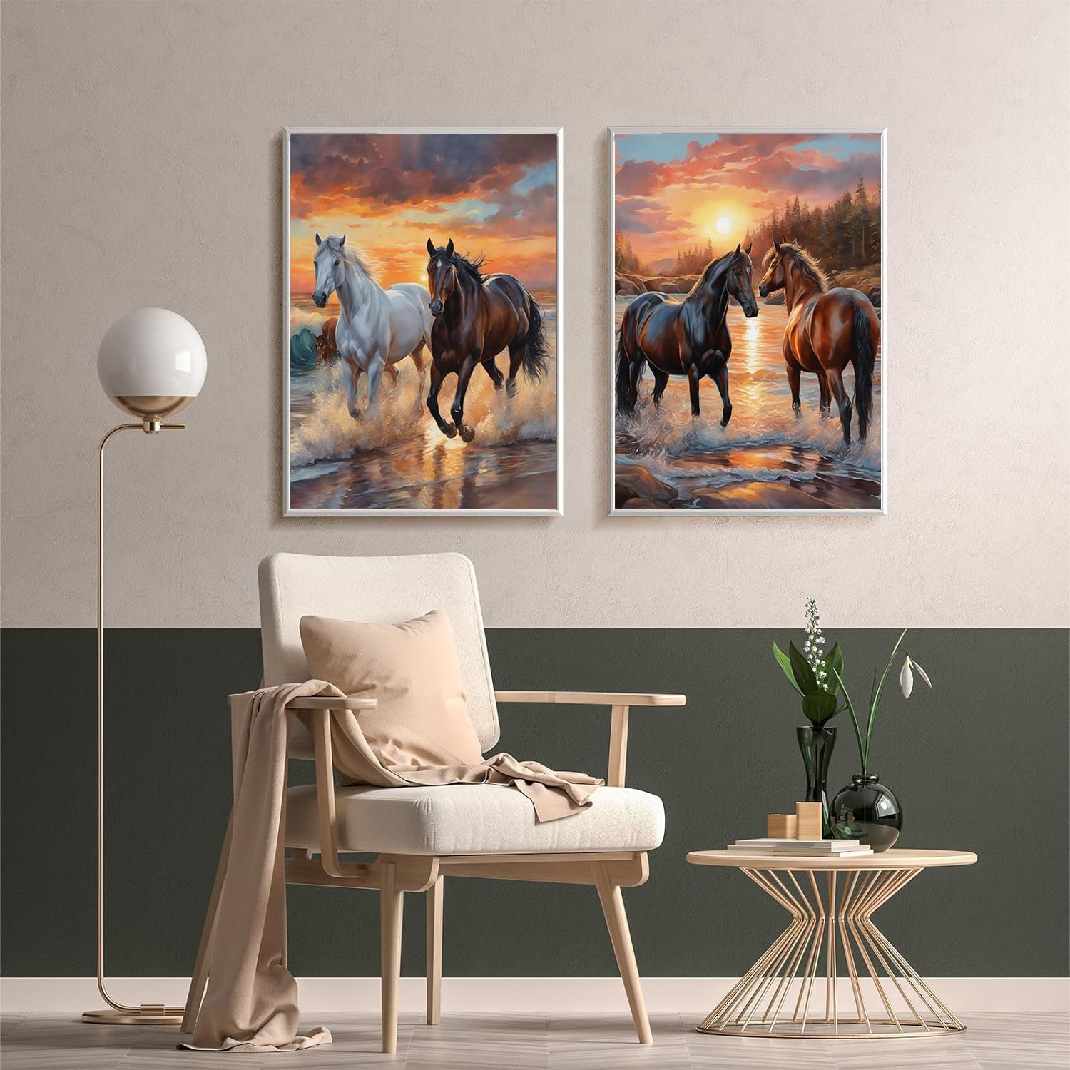Christmas Meothan 2 Pack Diamond Painting Kits For Adults, 5D DIY Horse ...