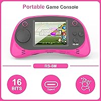 Vista 2 de Handheld Games for Kids -16 Bit Retro Video Game with 220 HD Electronic Games - 2.5'' IPS Portable Travel Game Gifts for Boys Girls Ages 4-12