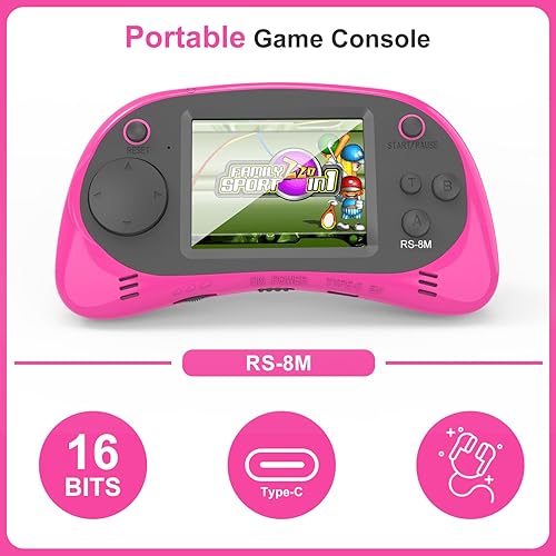 Miniatura 2 de Juegos de mano para niños, videojuego retro de 16 bits con 220 juegos electrónicos HD, LCD de 2.5 pulgadas, juegos de viaje portátiles, regalos para
