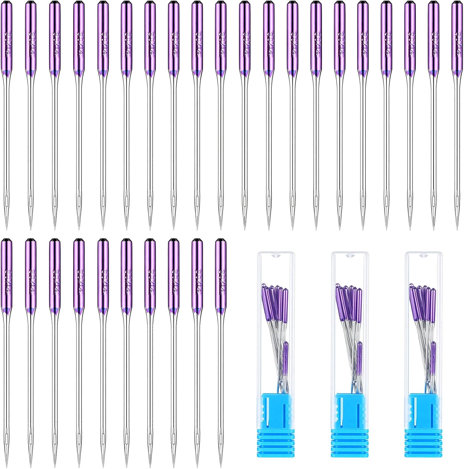 30 PCS Sewing Machine Needle Universal Large Eye Sewing Needles Sizes 90/14